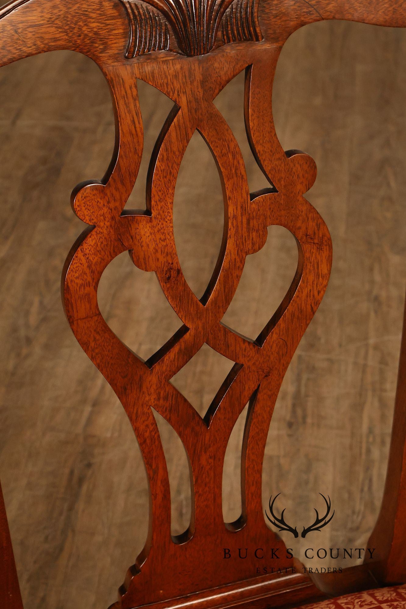 Stickley Chippendale Style Set of Four Mahogany Dining Chairs