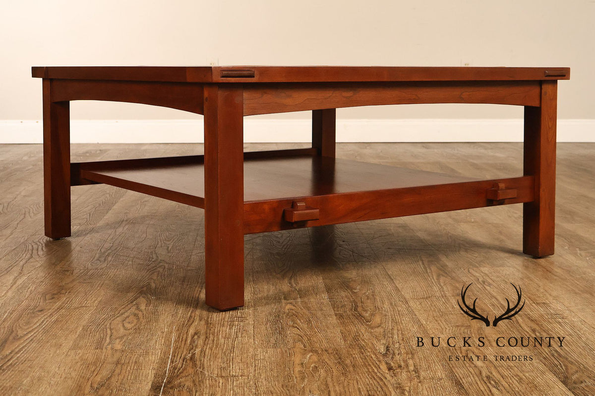 Stickley Mission Collection Cherry Tile Top Coffee Table