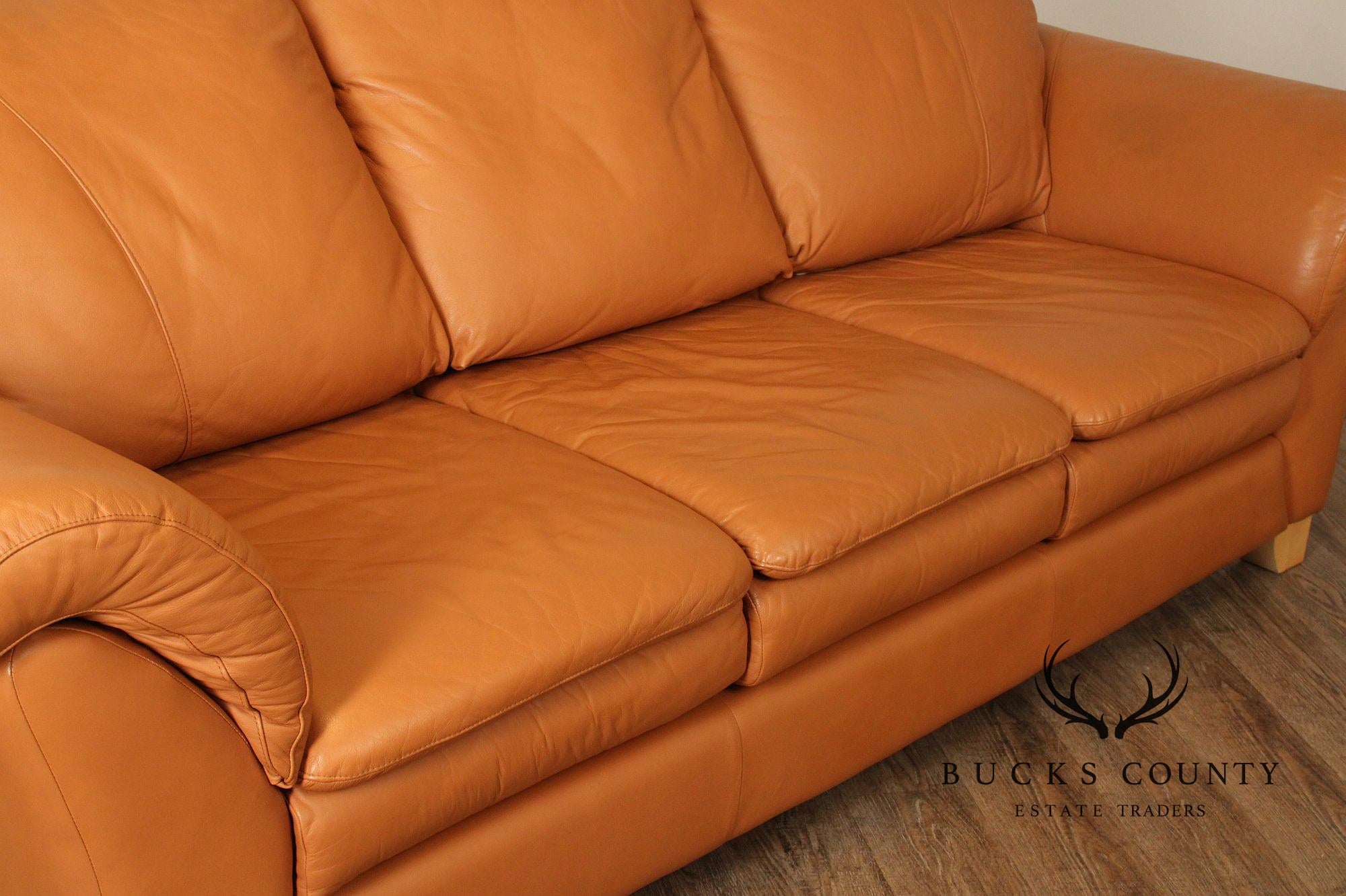 Post Modern Three-Seat Italian Leather 'Sonora' Sofa