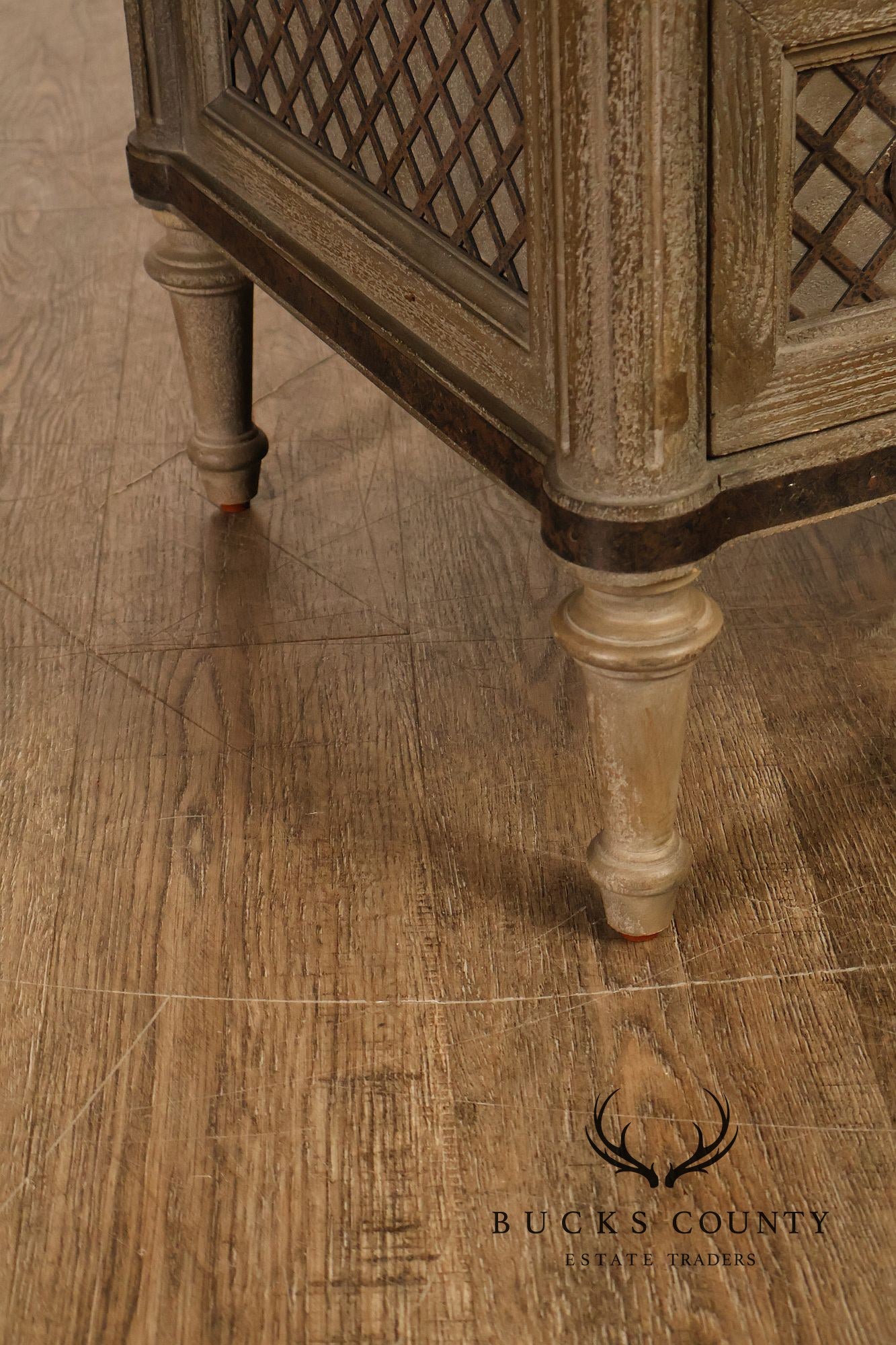 Restoration Hardware Treillage Collection Louis XVI Style Latticework Pair of Nightstands