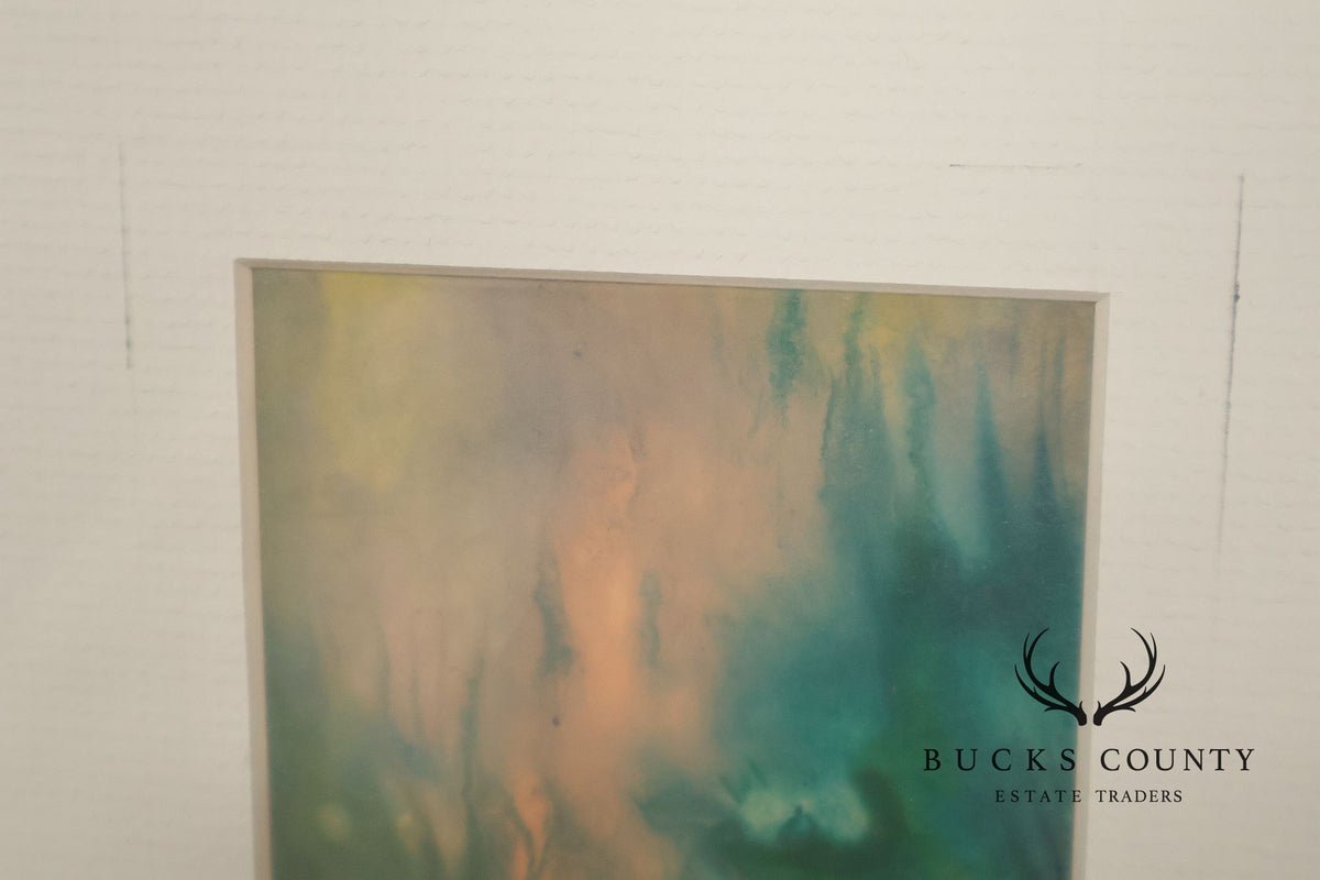 Suzanne Marinell Pair of Melted Wax Abstract Paintings