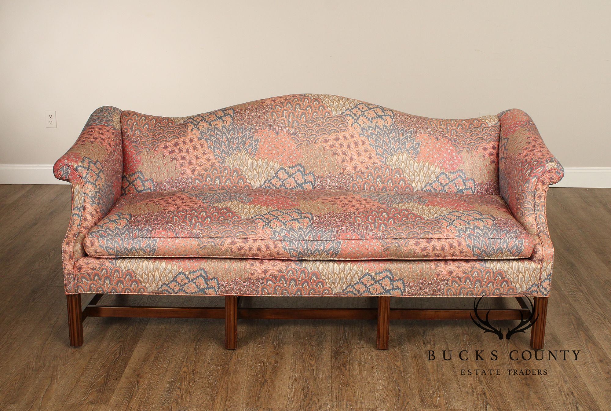 Chippendale Style Vintage Camelback Sofa