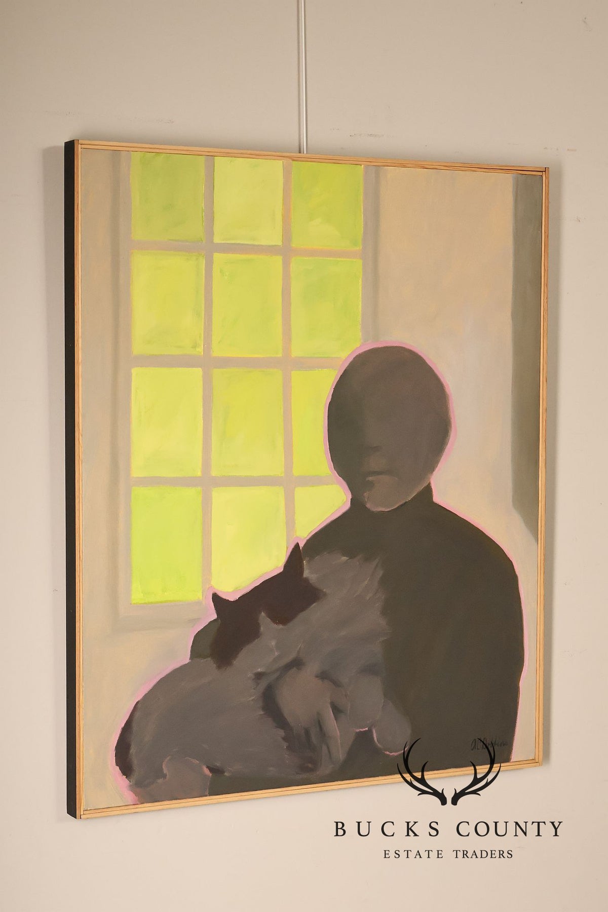 Anne Cooper Dobbins Oil Painting, Figure with Cat