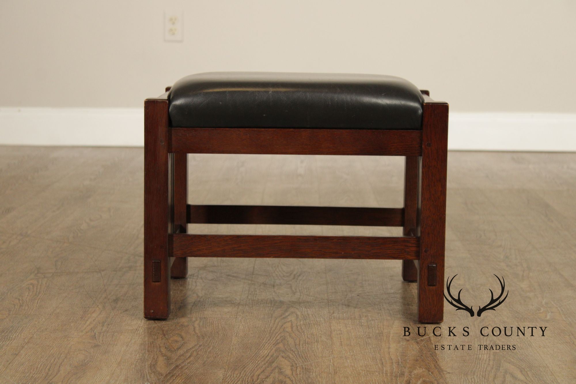 Stickley Mission Collection Oak and Leather Footstool