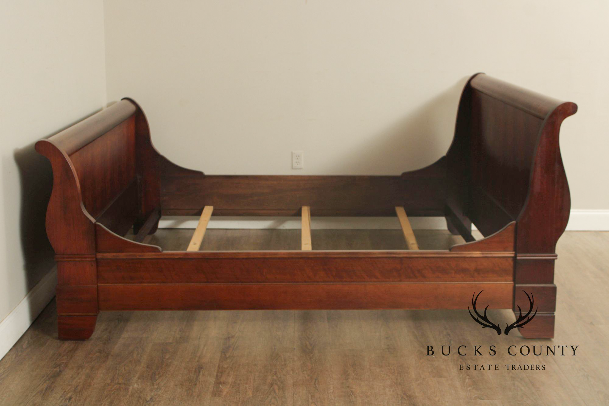 Louis Philippe Style Cherry King Sleigh Bed