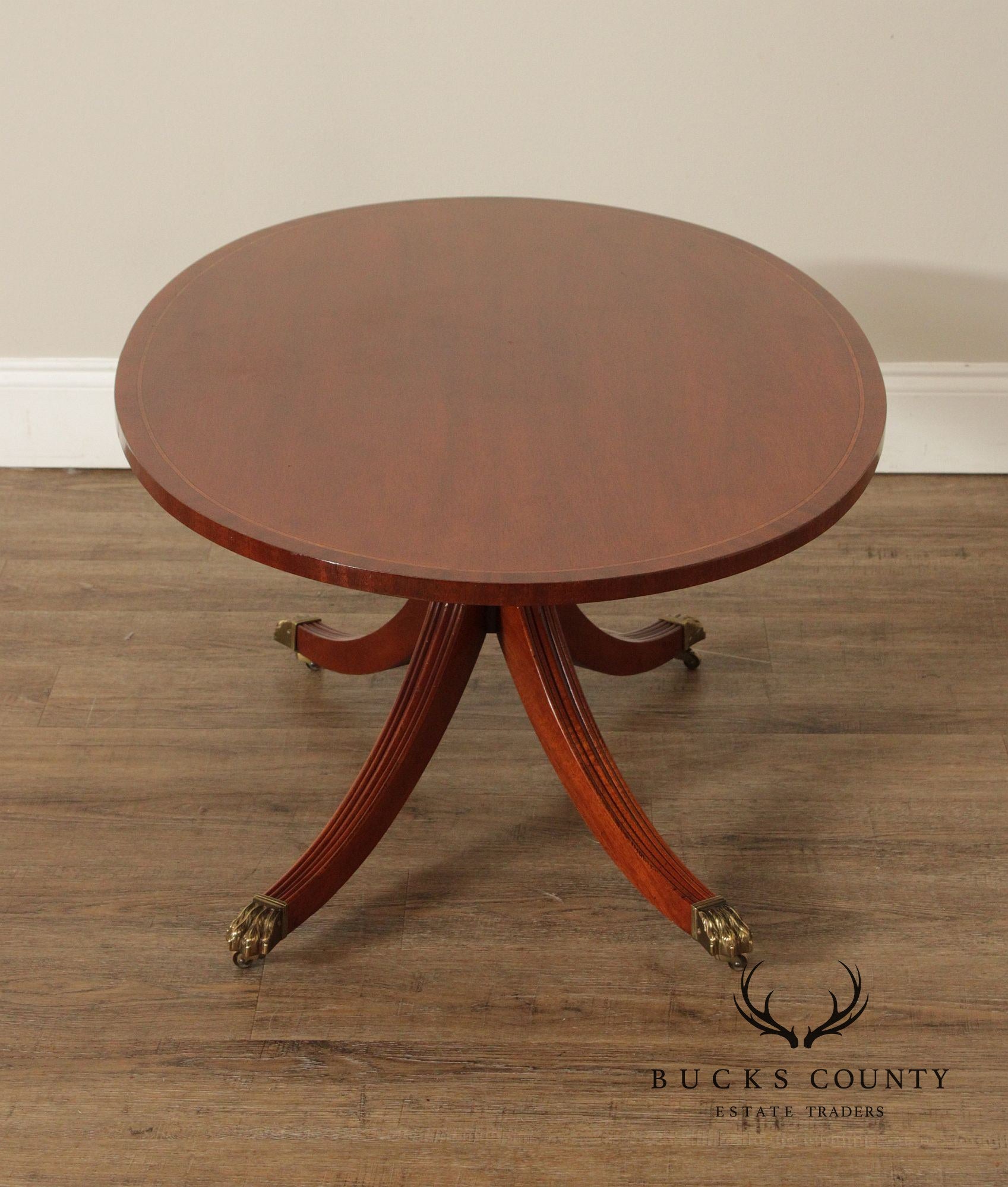 Councill English Regency Style Mahogany Oval Coffee Table