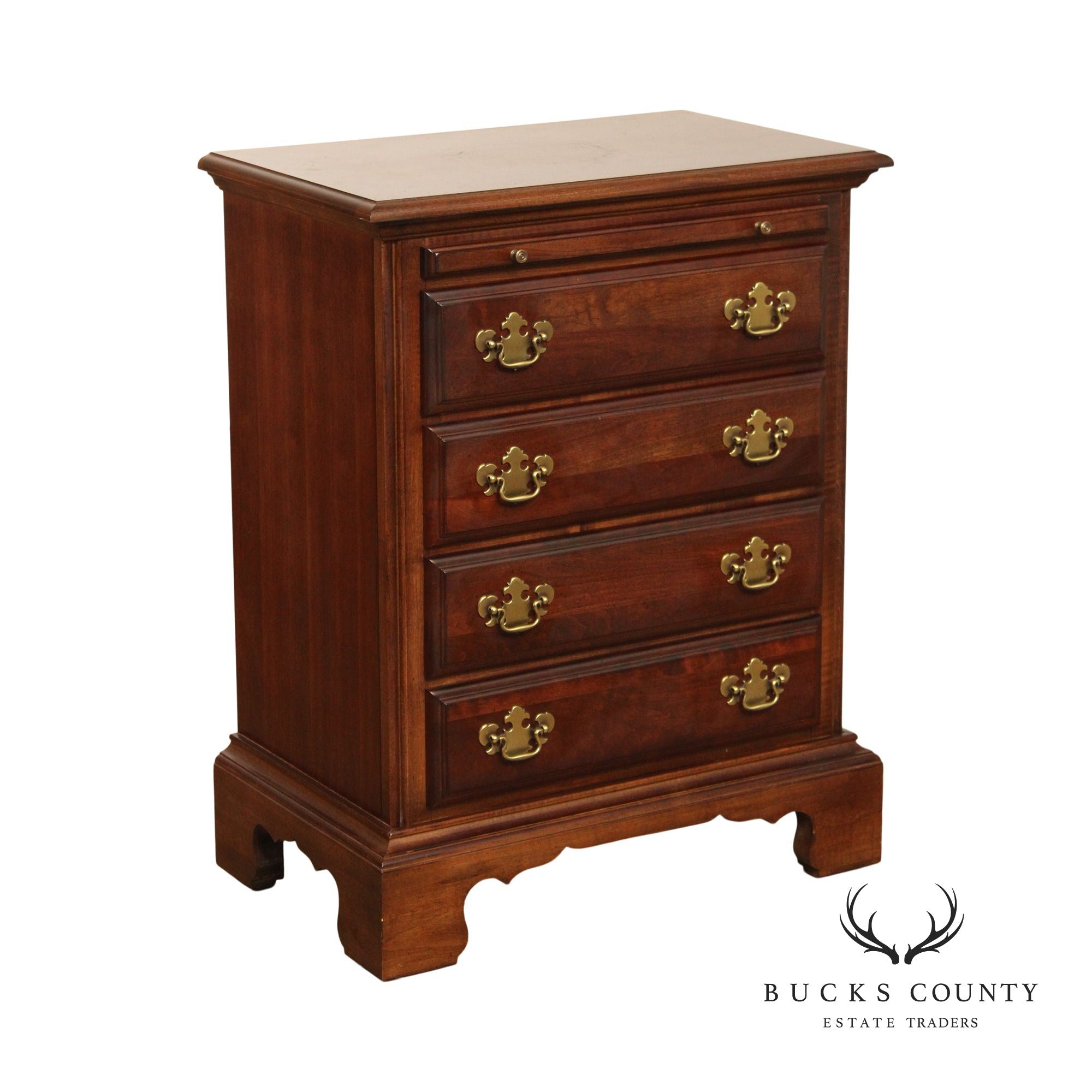 American Drew Chippendale Style Cherry Bedside Chest Nightstand