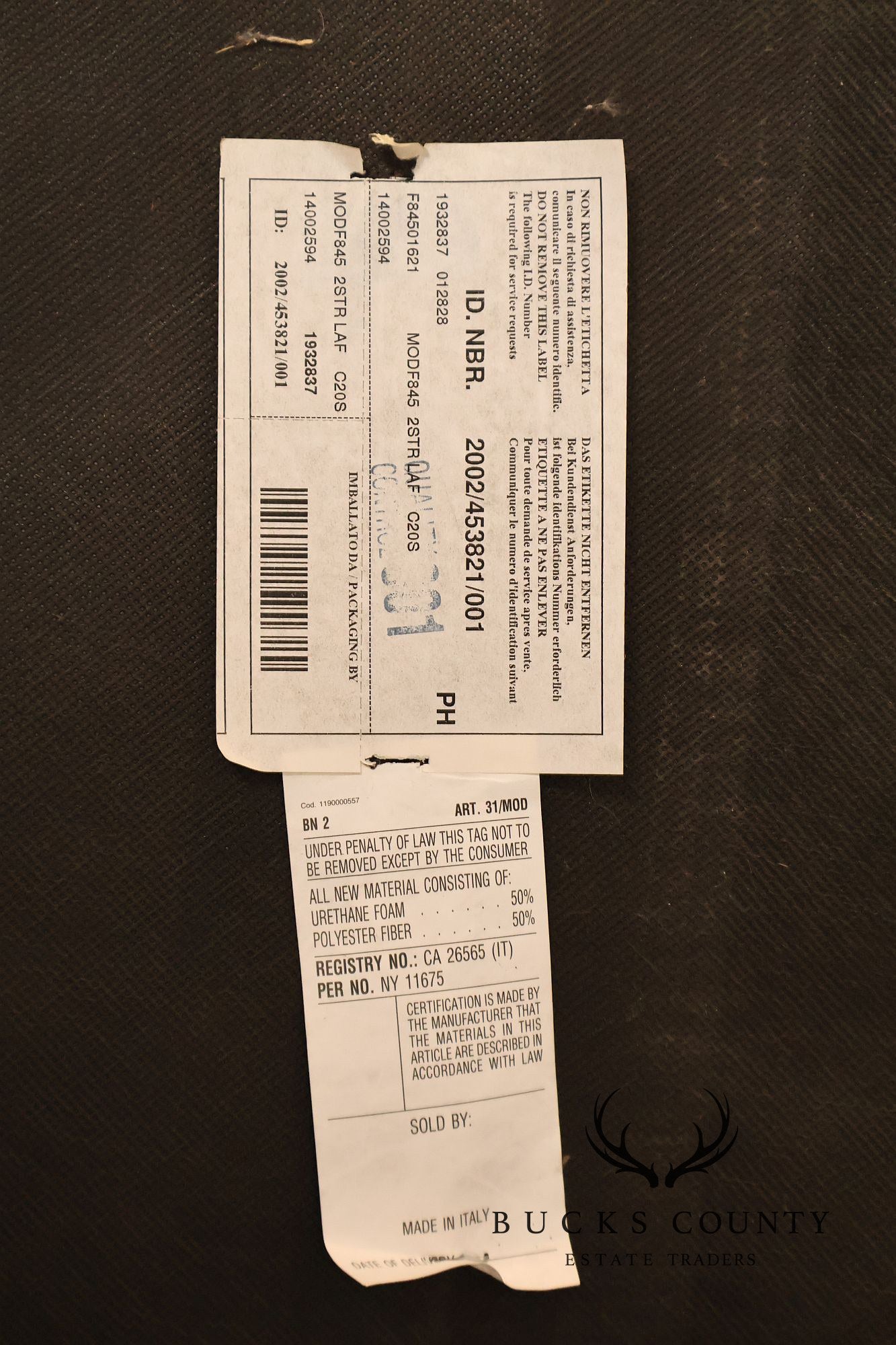 Italian Made Leather Sectional Sofa With Chaise