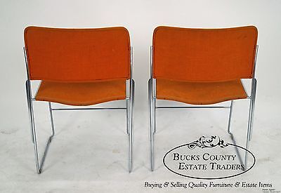 David Rowland Mid Century Modern Set of 6 Chrome Frame Side Chairs