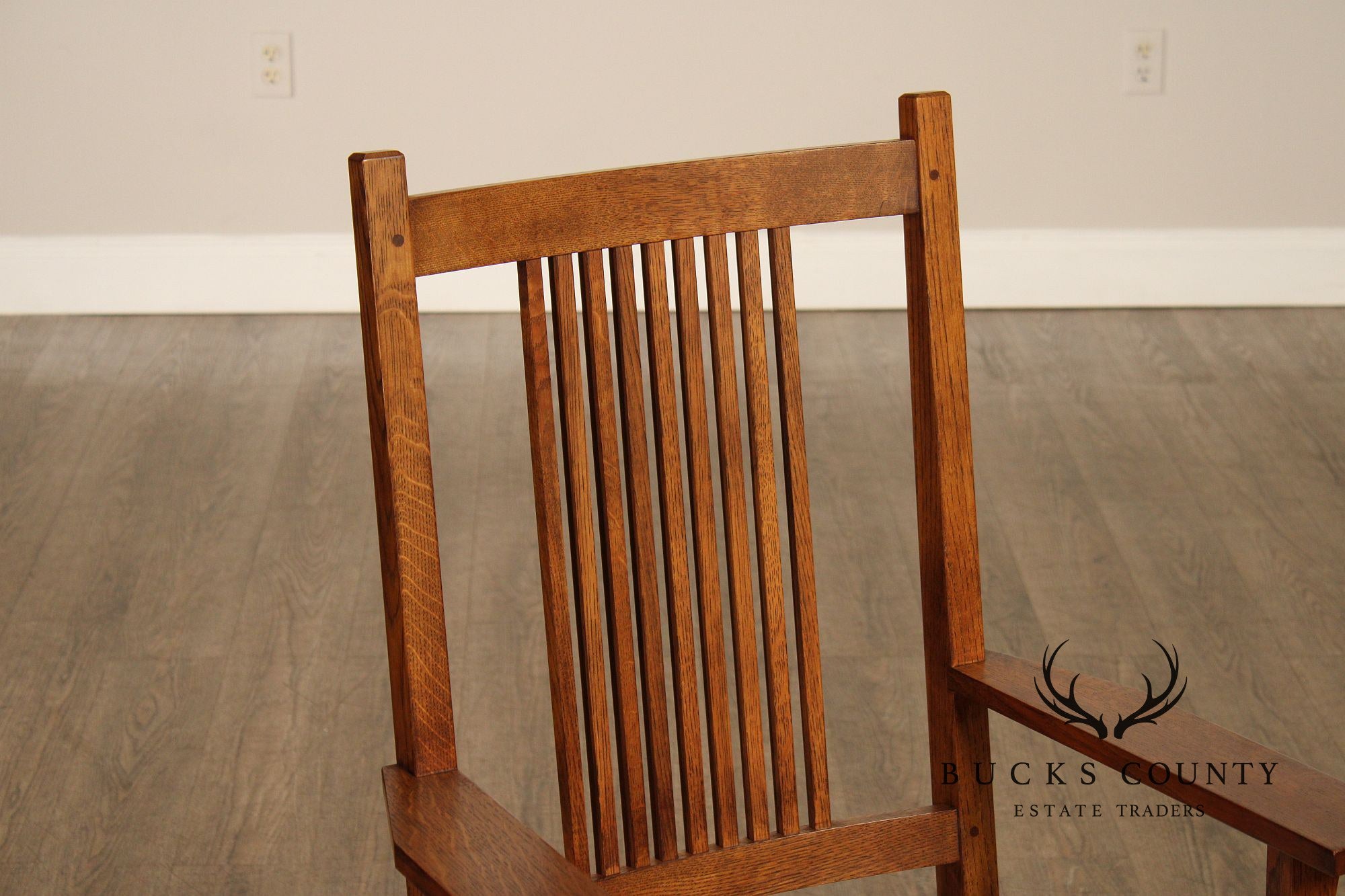 Stickley Mission Collection Set Of Eight Oak Dining Chairs