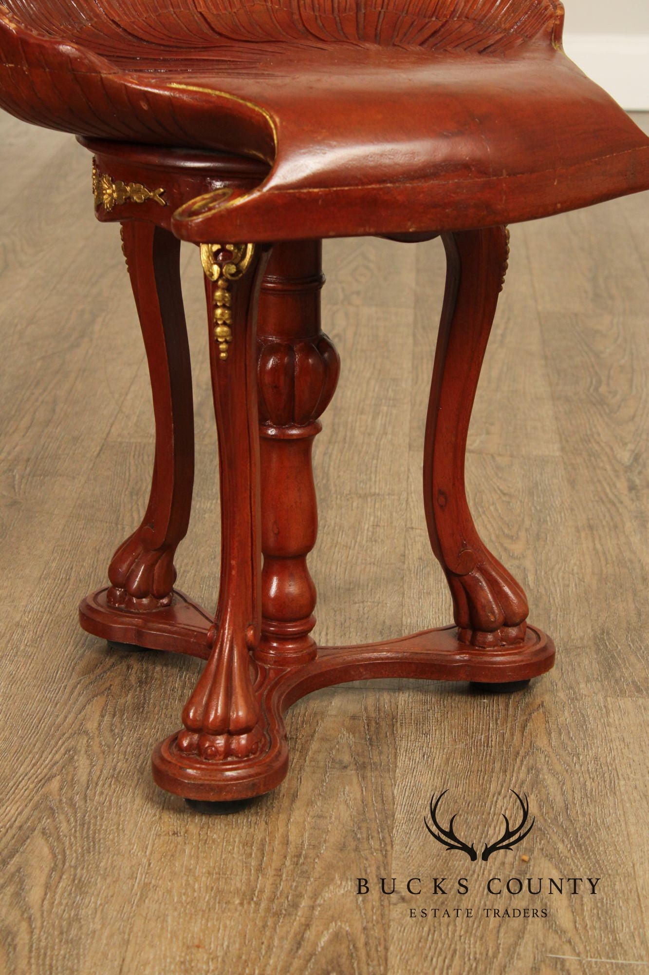 Venetian Carved and Partial Gilt Grotto Stool