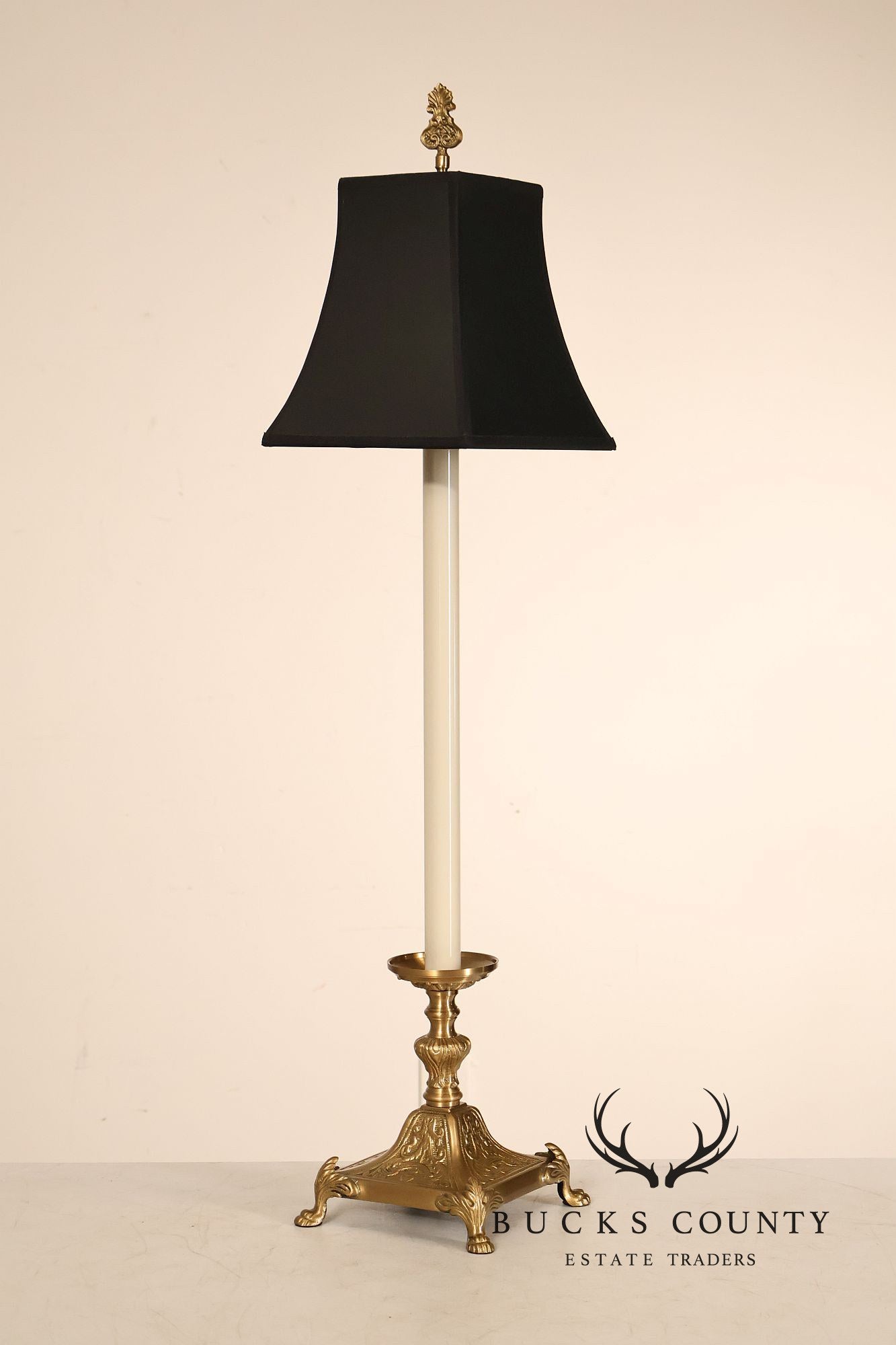 Wildwood Pair of Brass Tall Candlestick Table Lamps