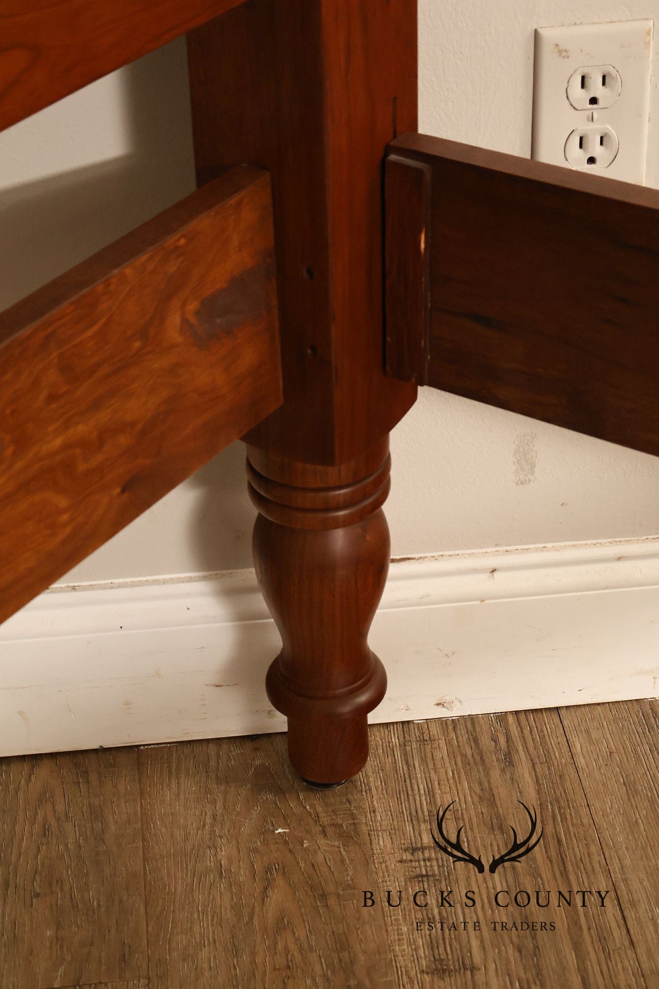 E.A. Clore & Sons Custom Walnut Queen Cannonball Bed