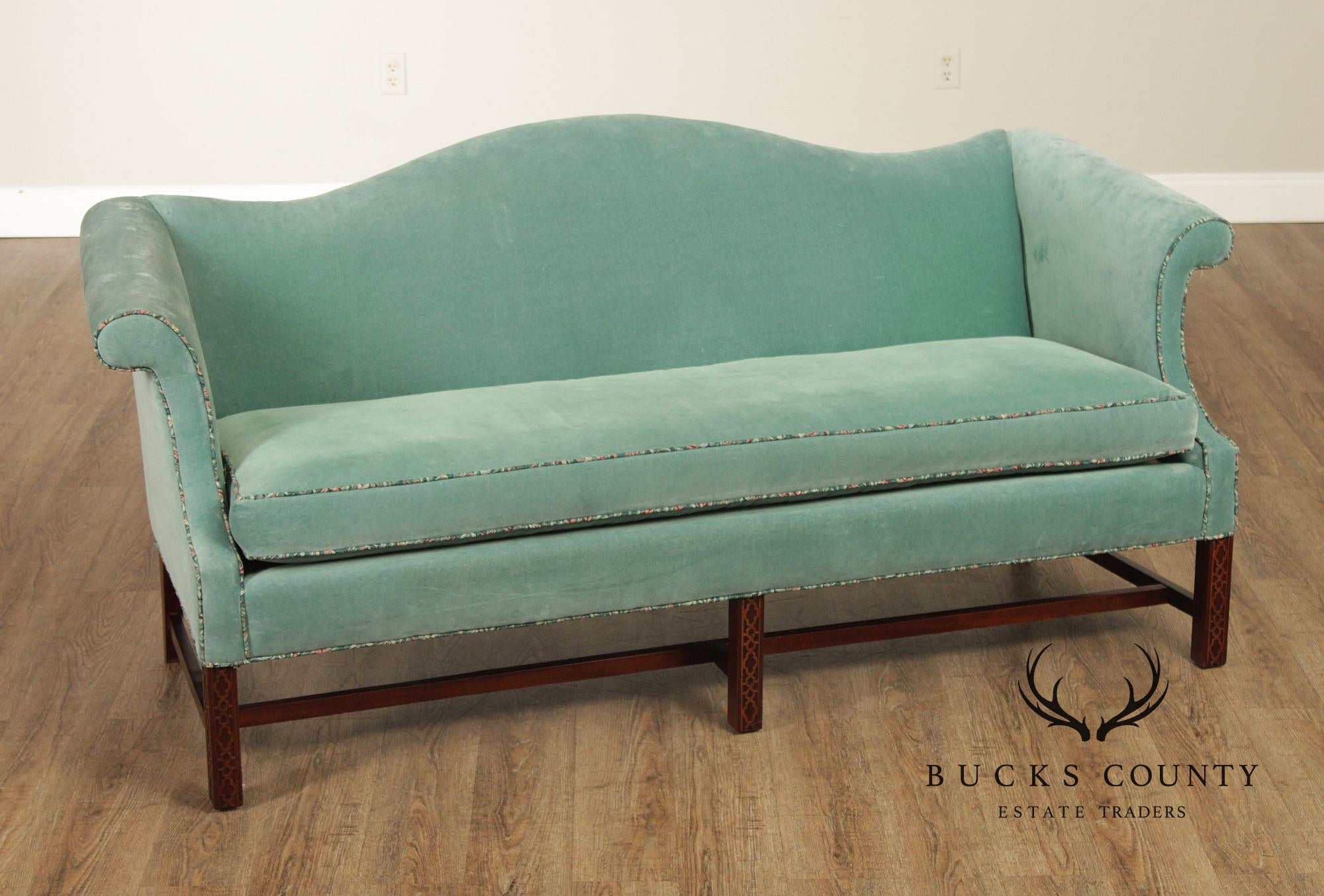 Chippendale Style Mahogany Camelback Sofa