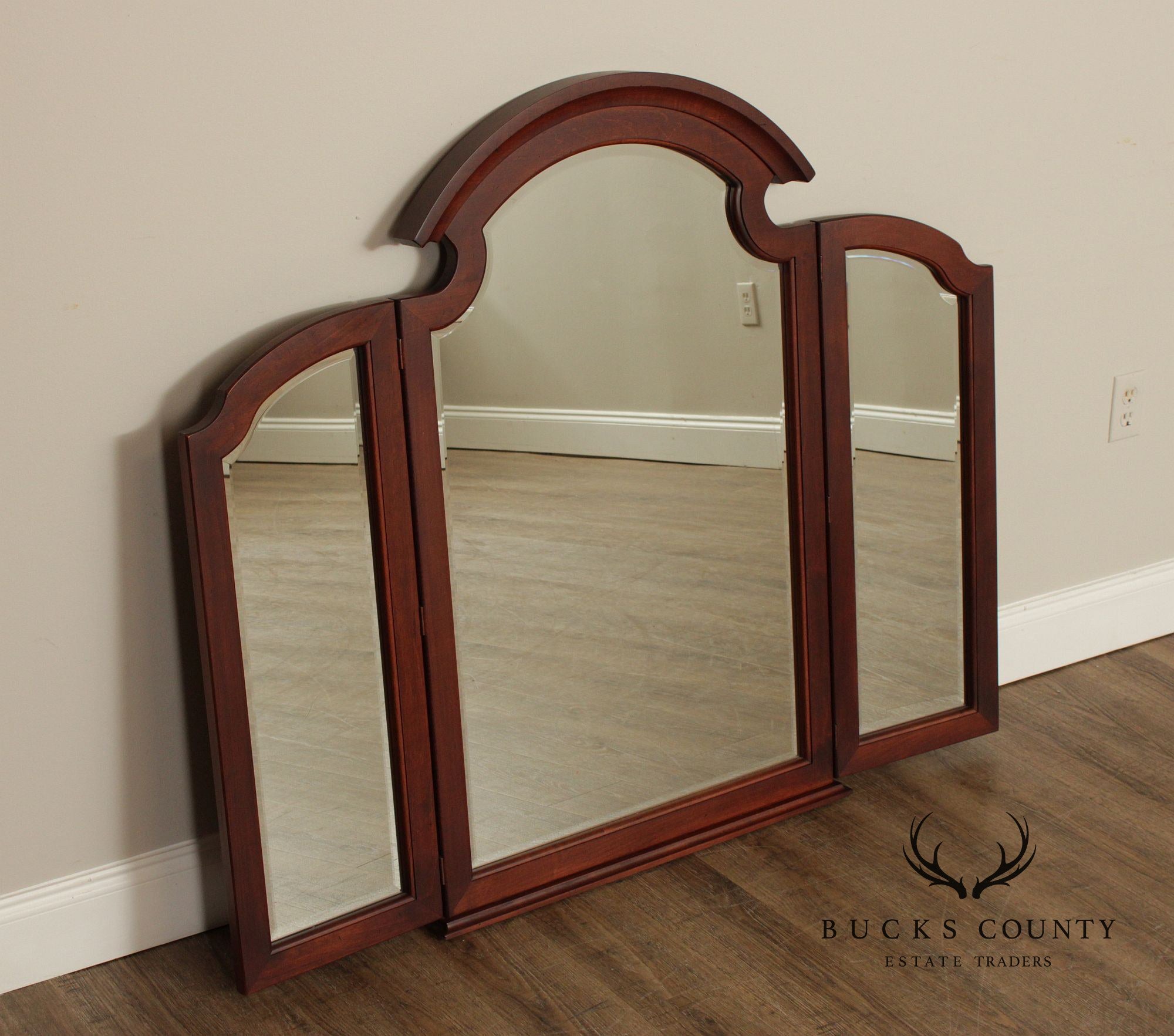 Durham Furniture Maple Tri-Fold Dresser Mirror