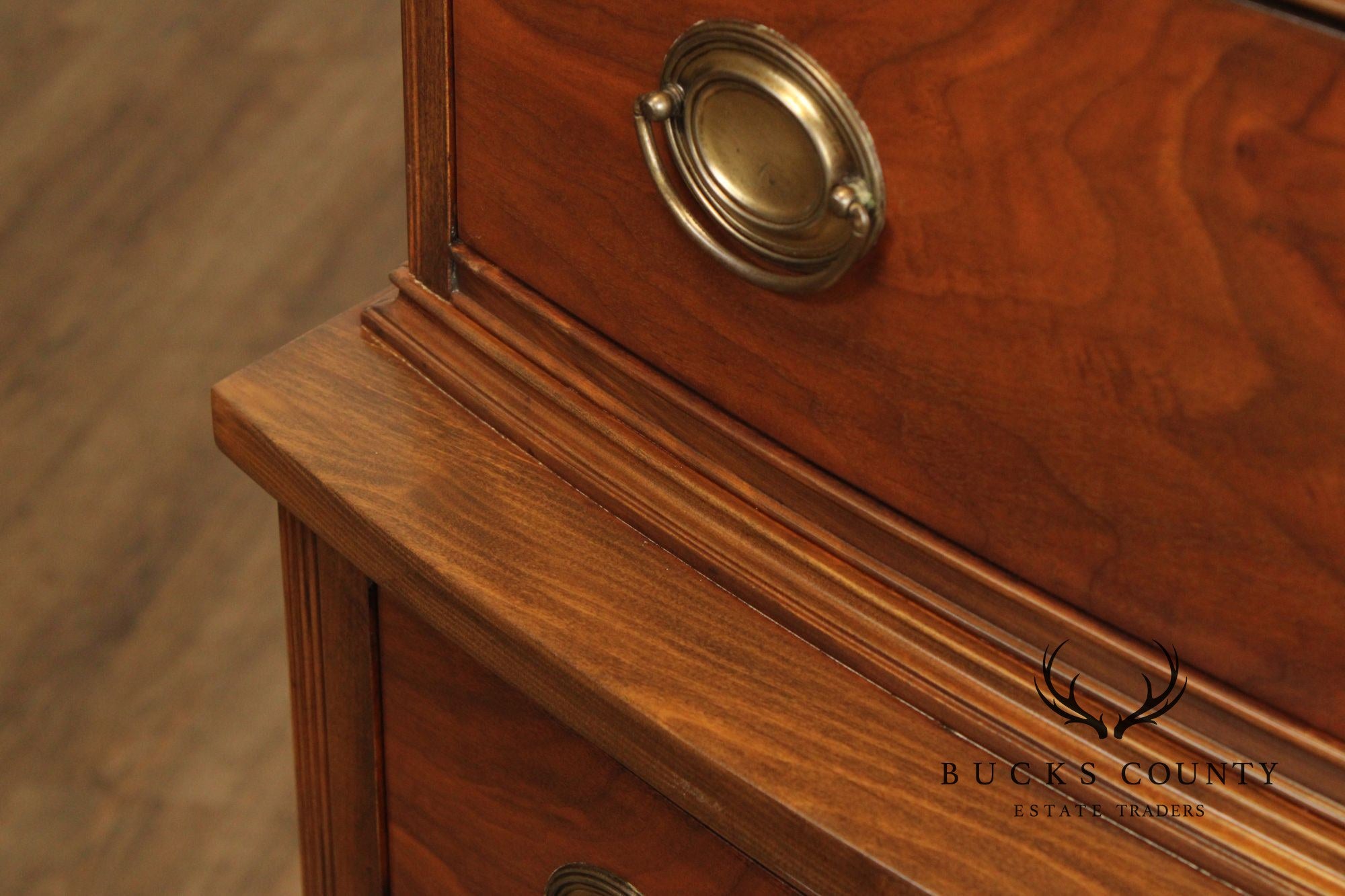 1940's Hepplewhite Style Inlaid Walnut Chest on Chest