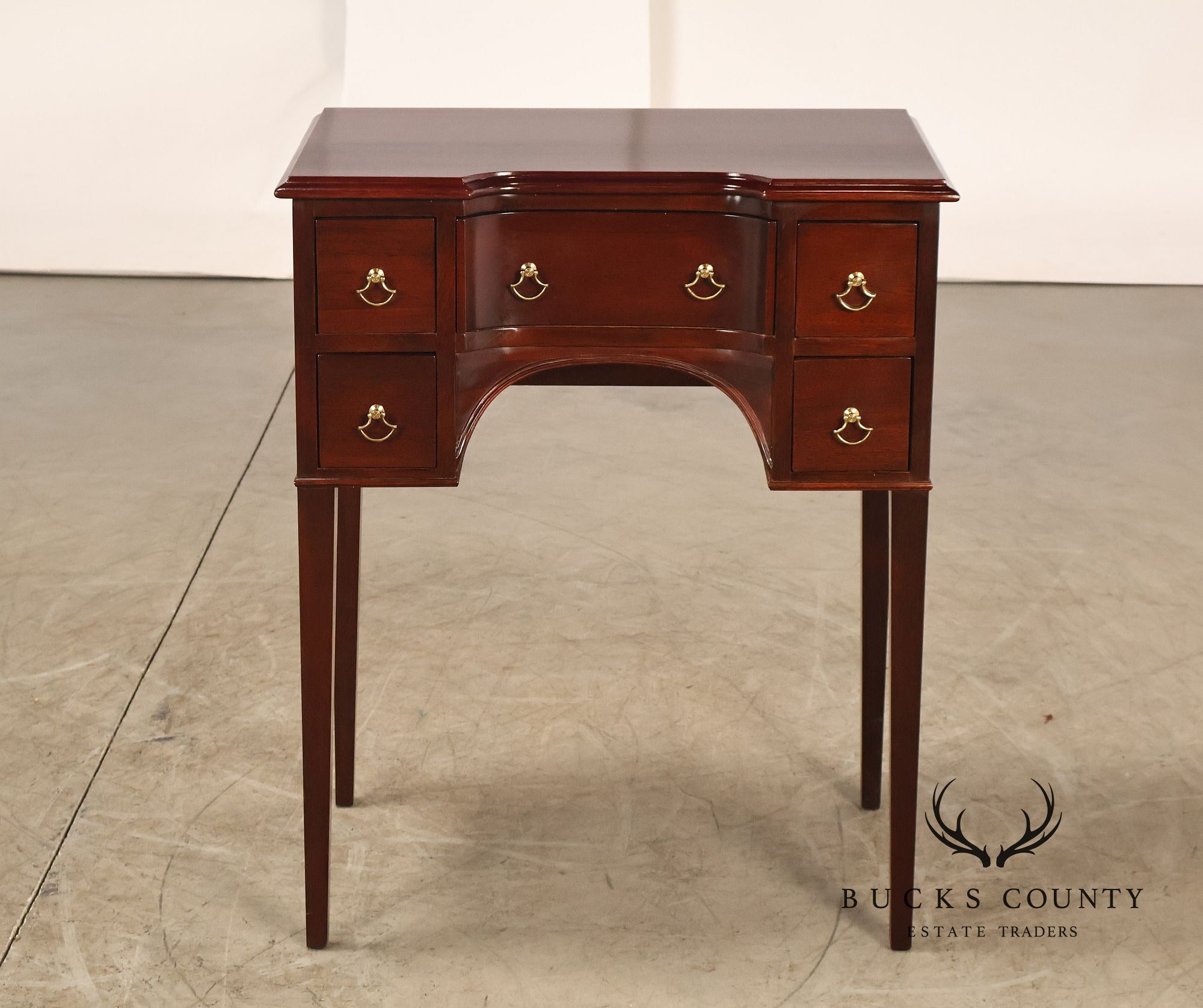 Wellington Hall Mahogany Federal Style Kneehole Console