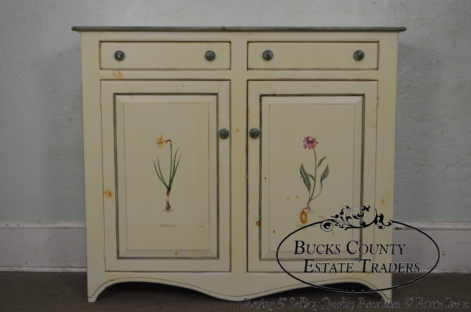 American Heritage Hand Painted Country Style Cupboard or Cabinet