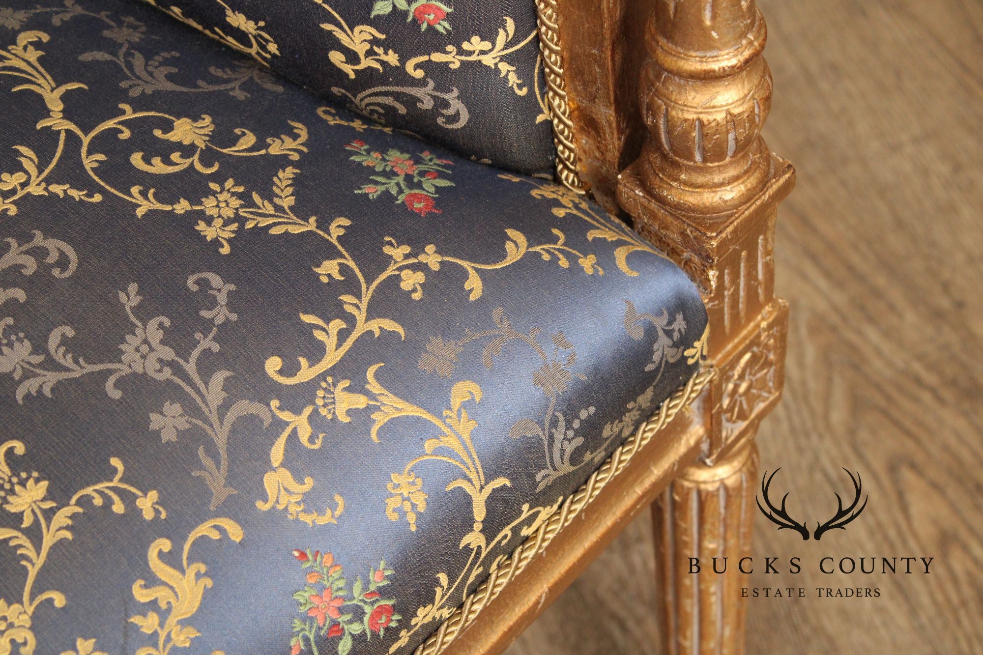 French Louis XVI Style Custom Quality Giltwood Settee