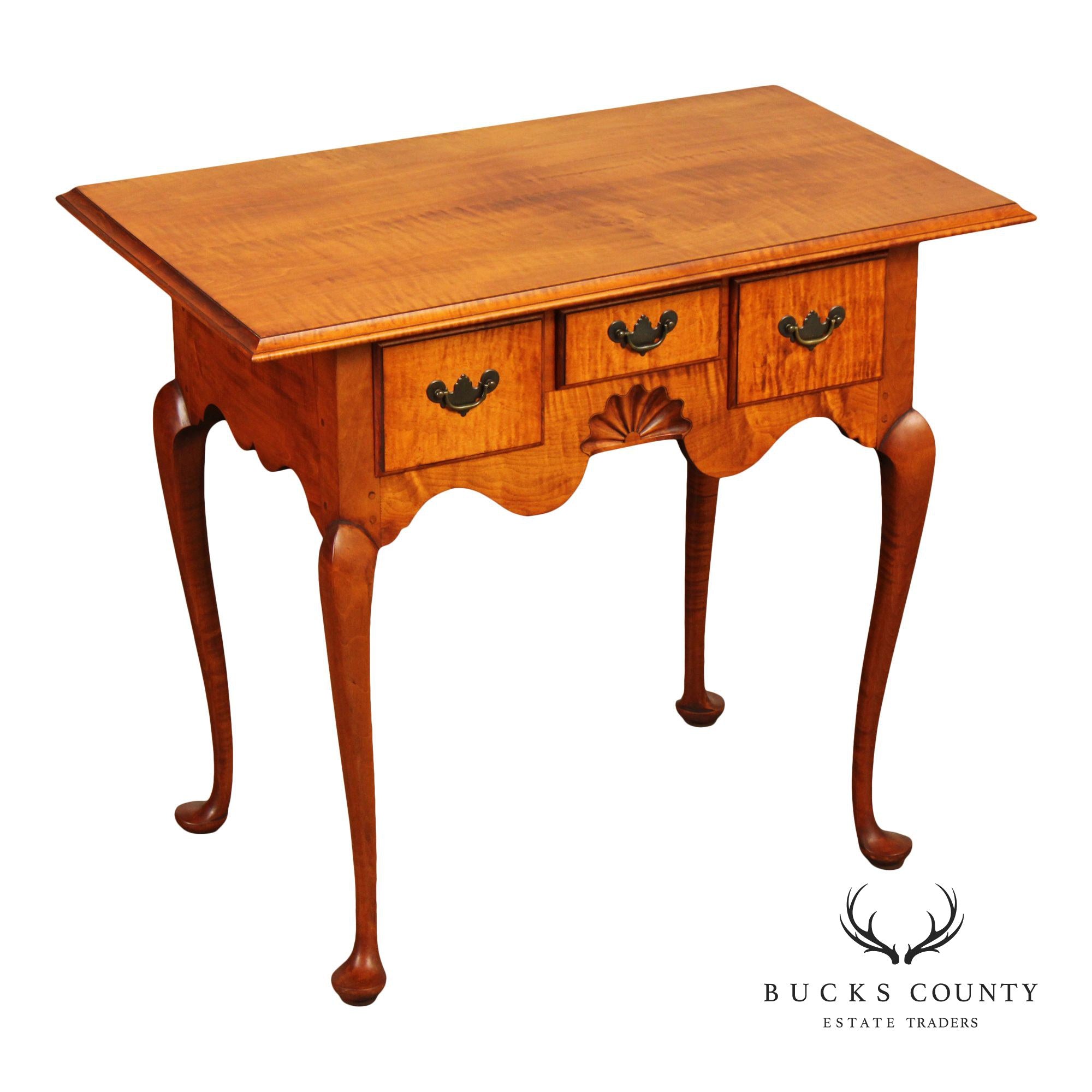 Eldred Wheeler Queen Anne Style Tiger Maple Lowboy