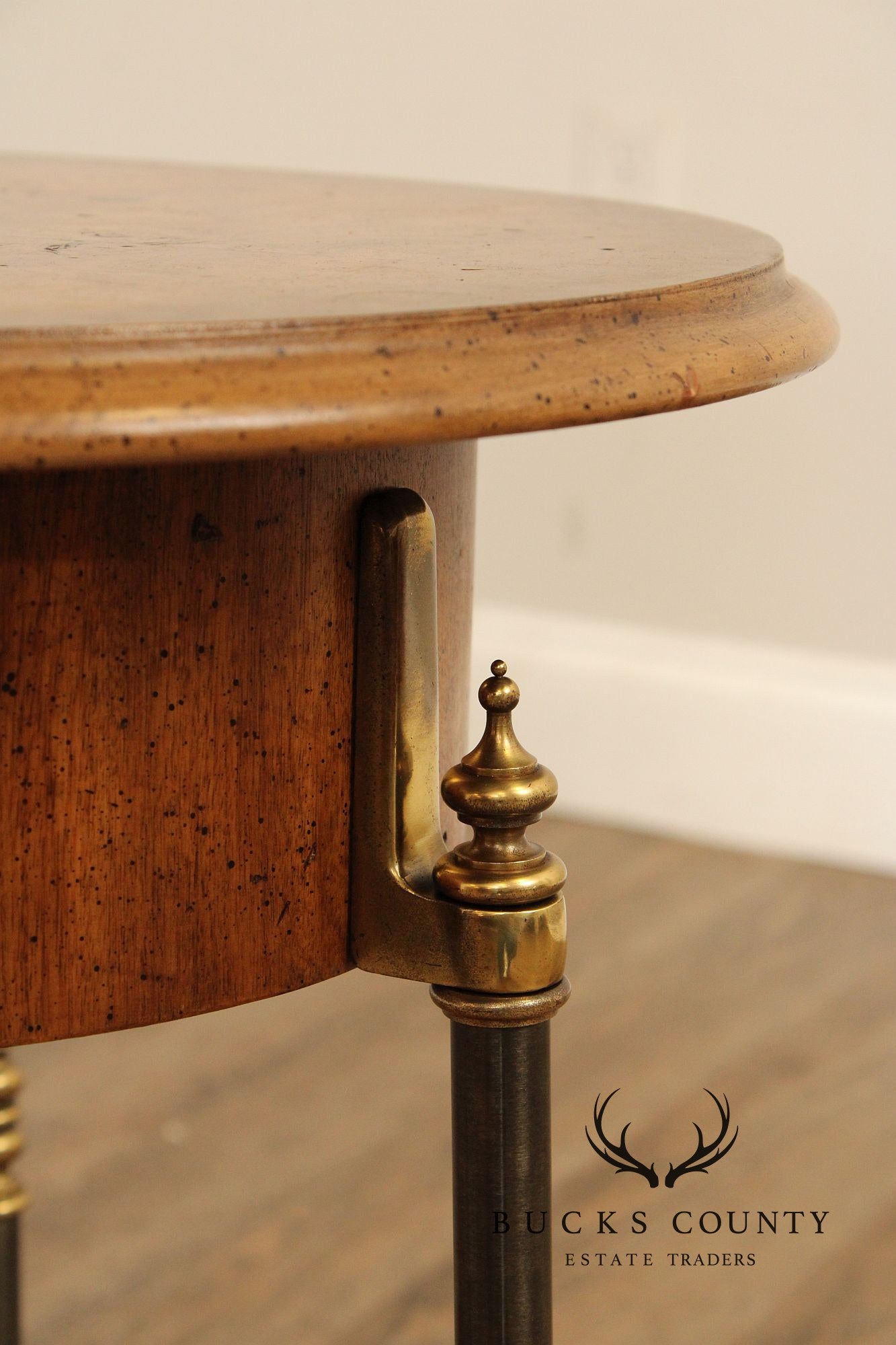 French Empire Style Two-Tier Burlwood Side Table