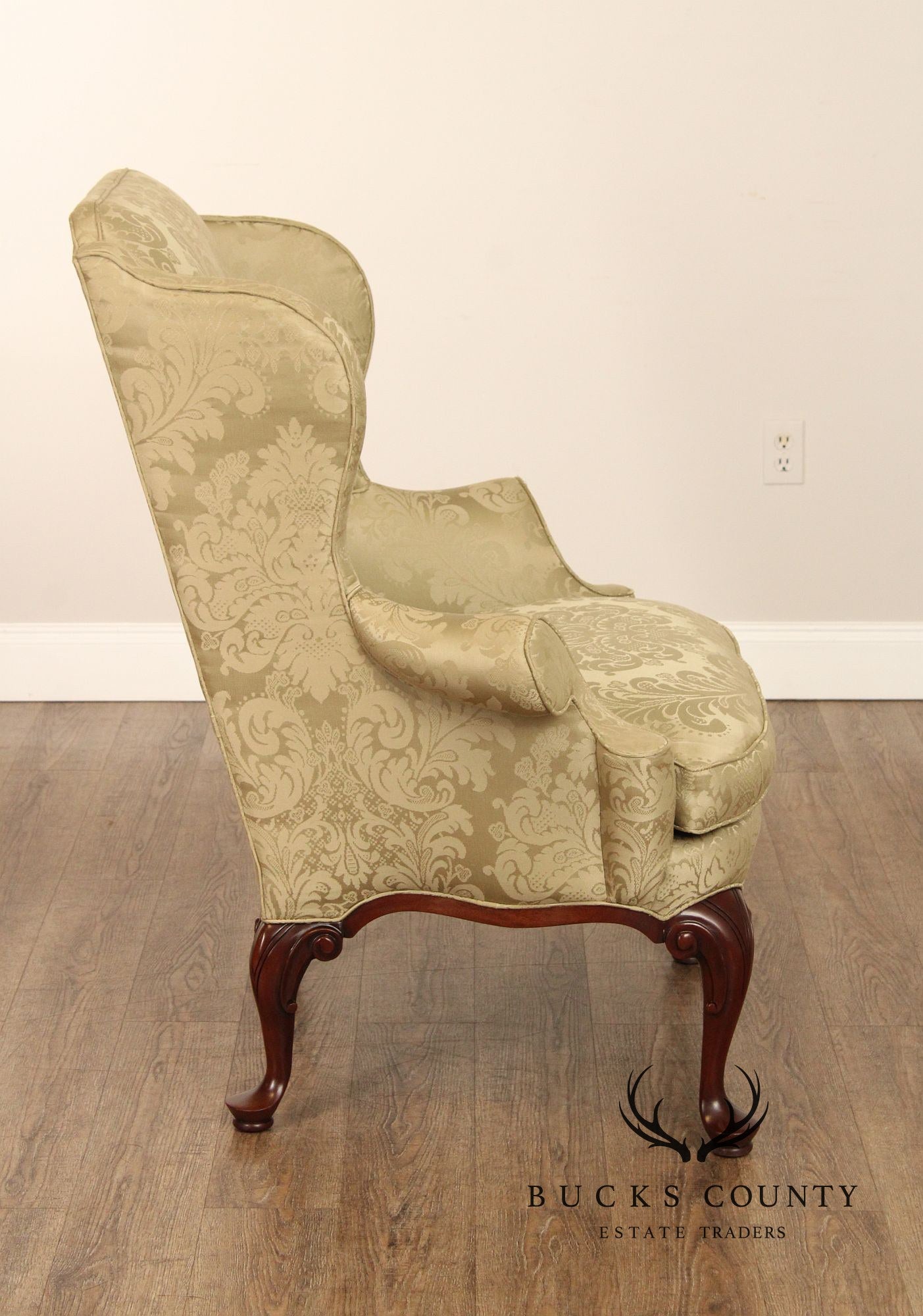 Southwood Queen Anne Style Mahogany Wing Chair