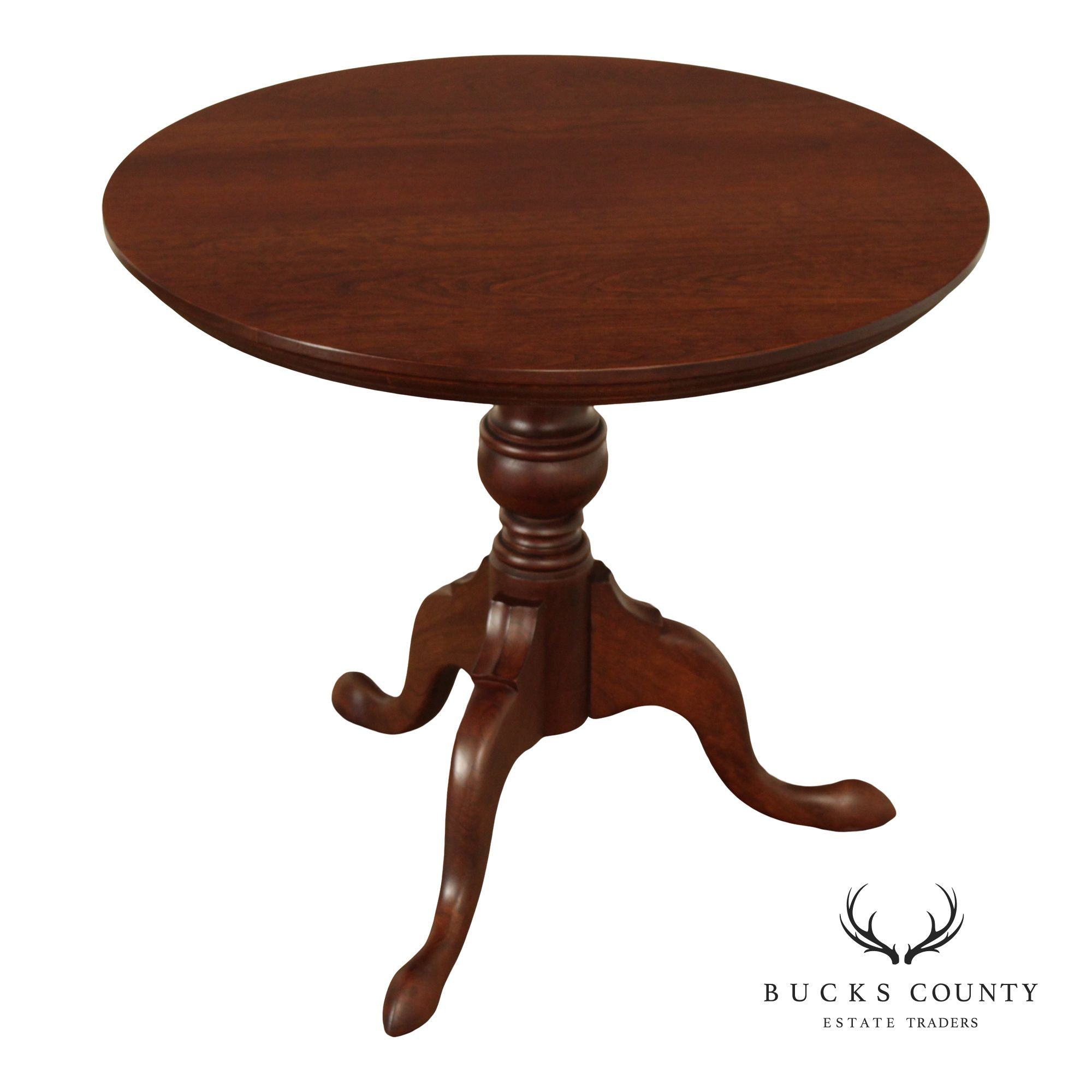 Pennsylvania House Chippendale Style Round Cherry Side Table