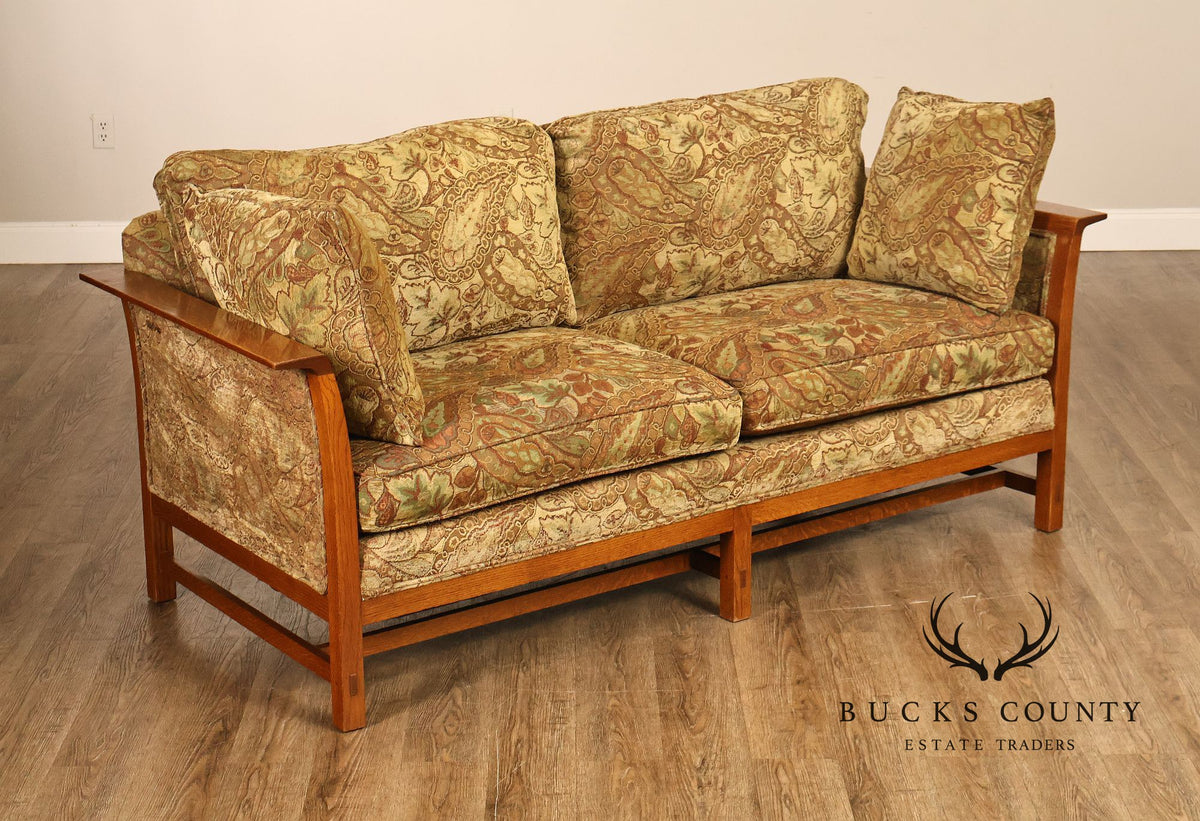 Stickley Mission Collection Oak Sofa With Loose Cushions