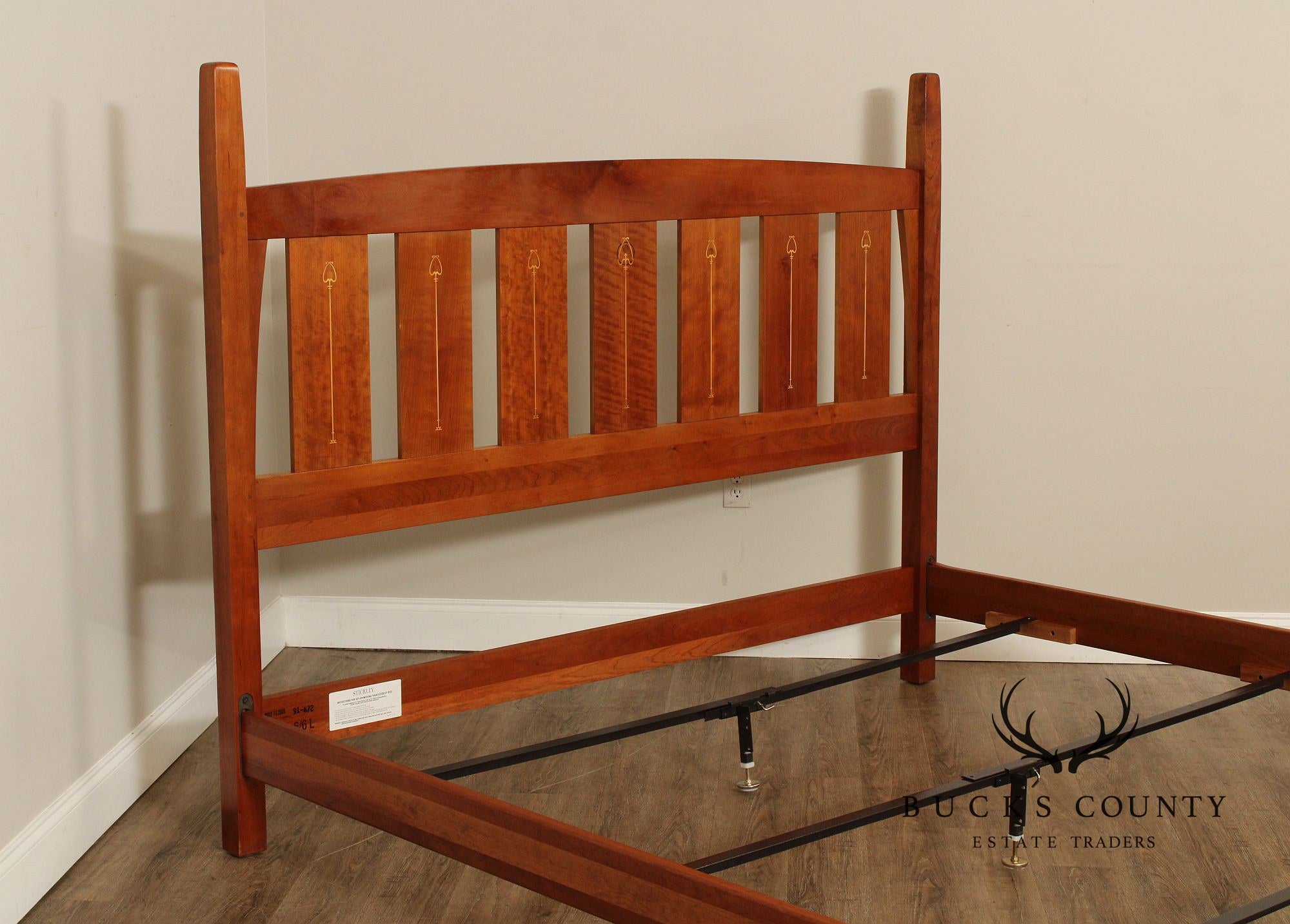 Stickley Mission Collection Harvey Ellis Inlaid Cherry King Bed