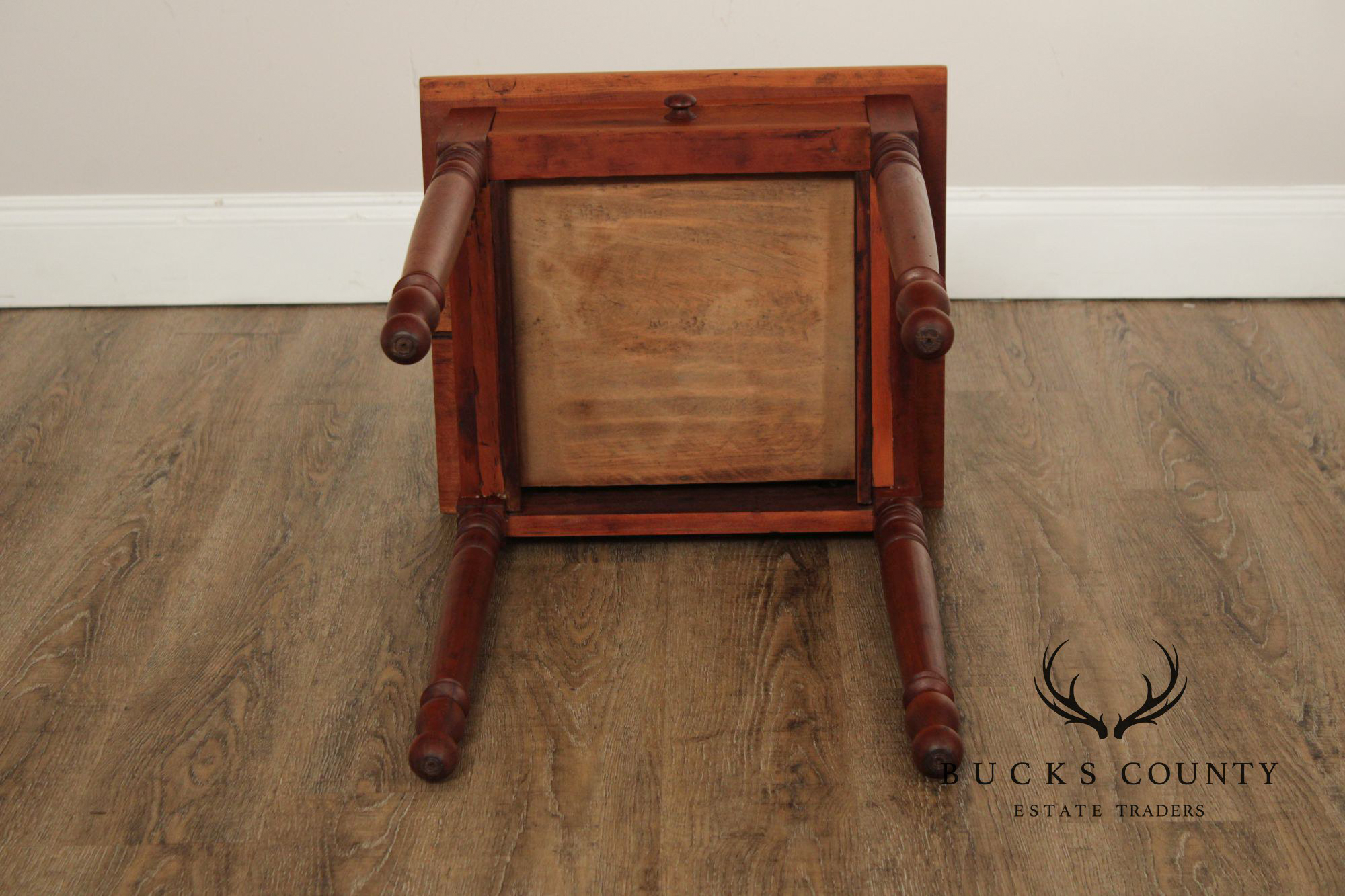 Antique American Poplar Empire One Drawer Work Table