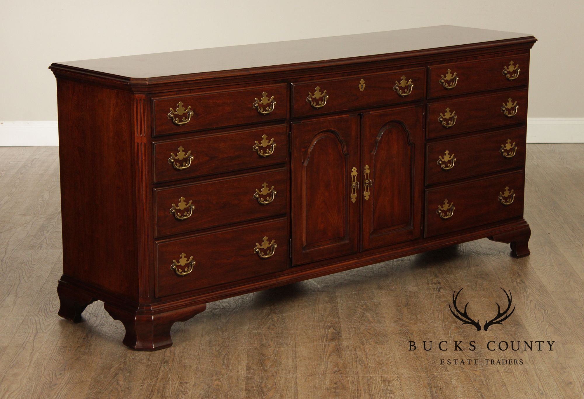 Drexel Chippendale Style Cherry Door Dresser