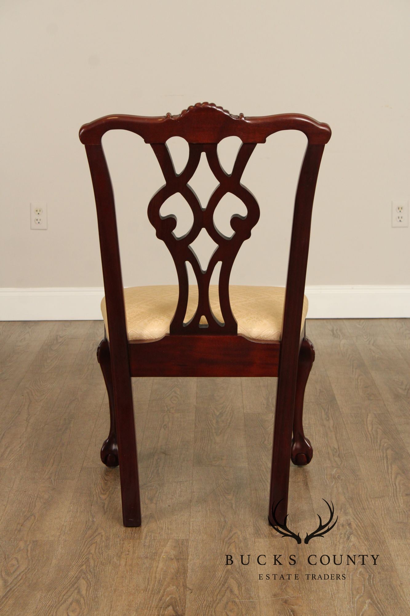 Statesville Chair Co. Chippendale Style Set of Four  Solid Mahogany Dining Chairs