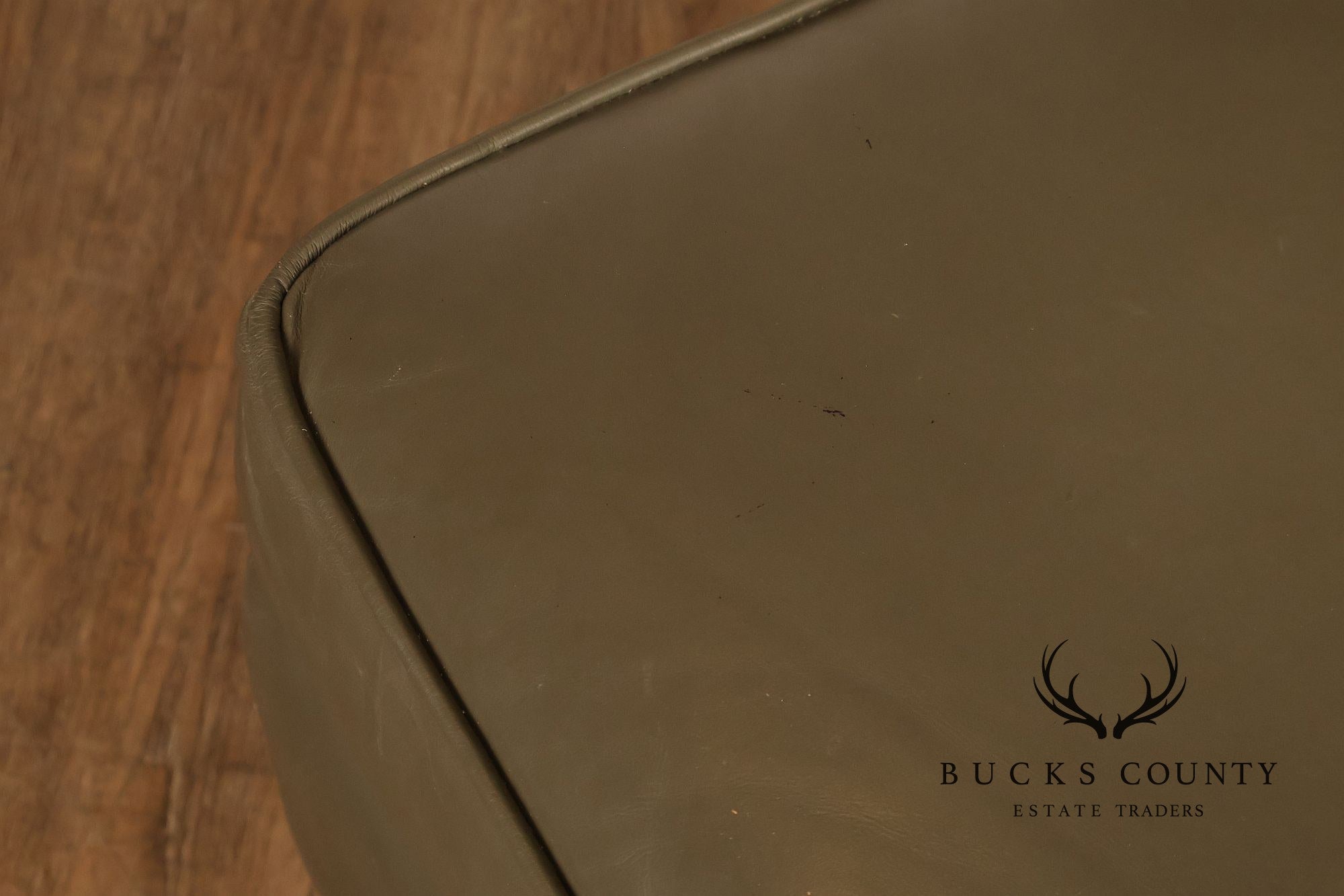 Ethan Allen Traditional Leather Ottoman