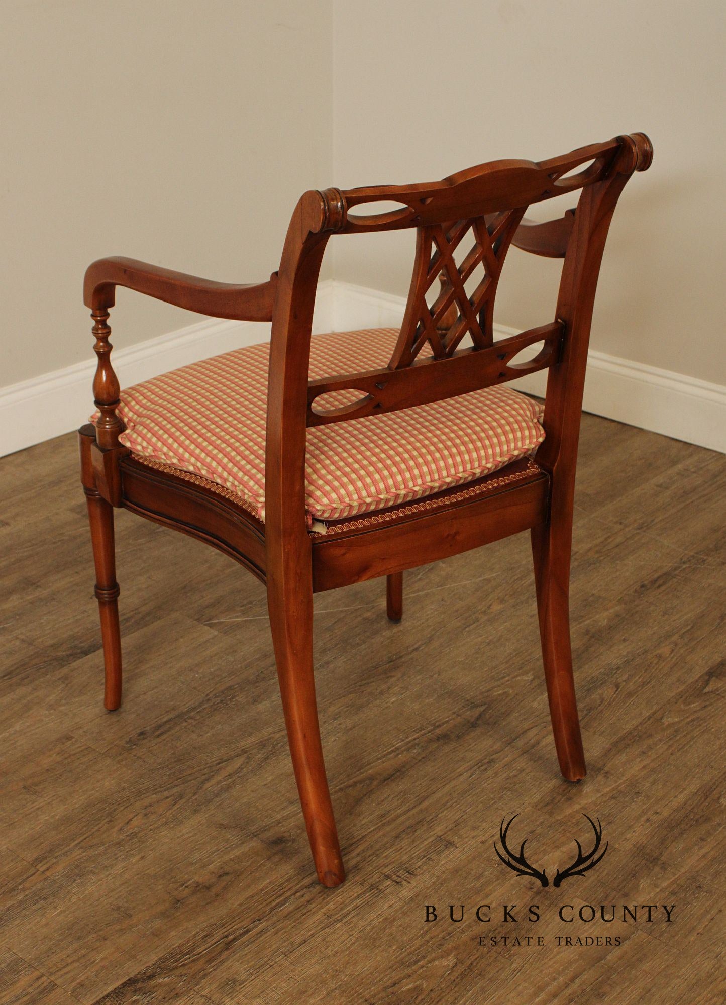 Regency Style Pair of Carved Frame Armchairs