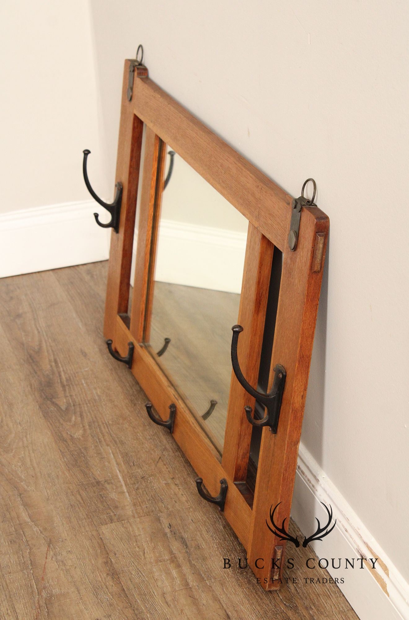 Stickley Brothers Antique Mission Oak Frame Hall Mirror