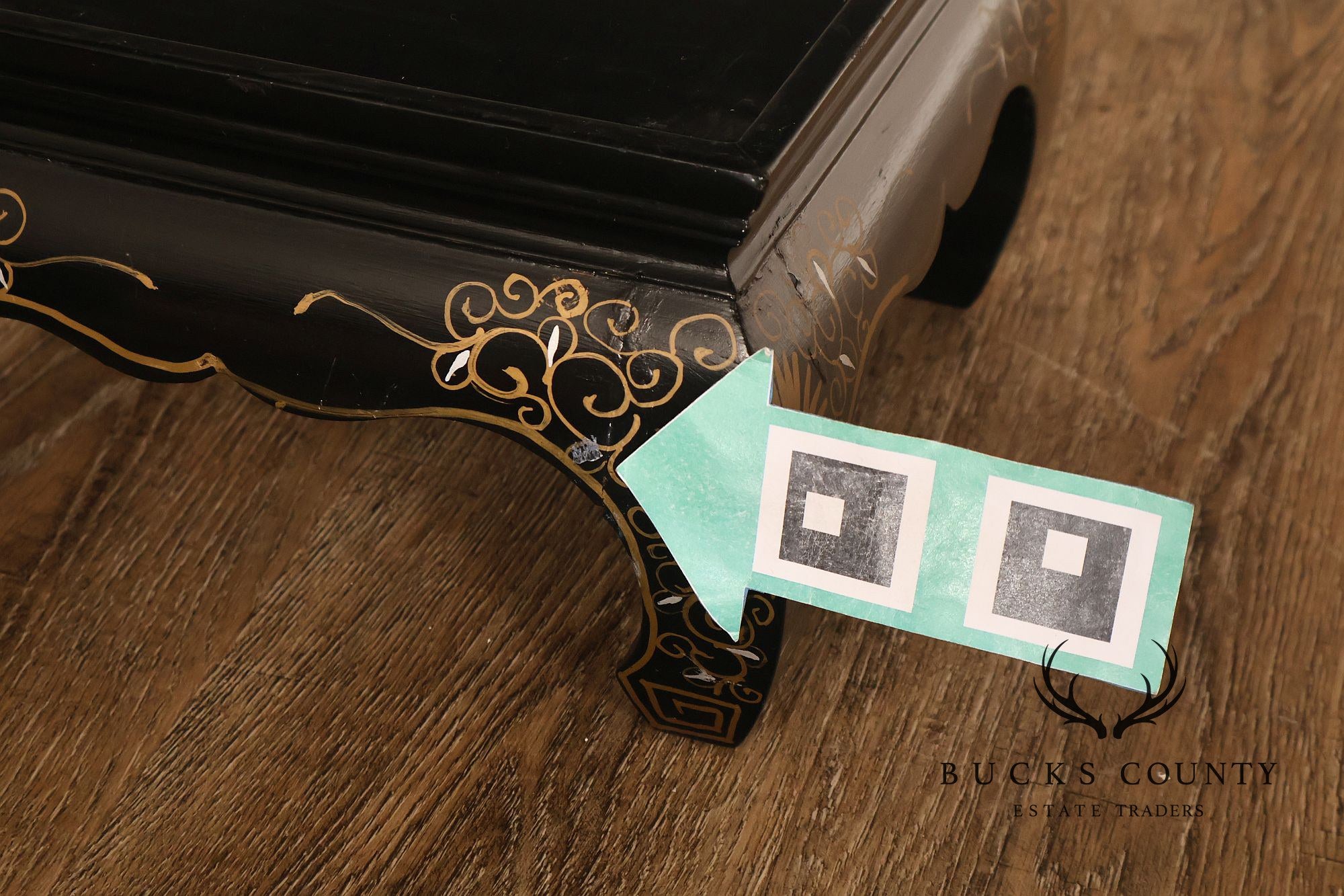 Chinese Black Lacquer Mother Of Pearl Inlaid Figural Planter On Matching Stand