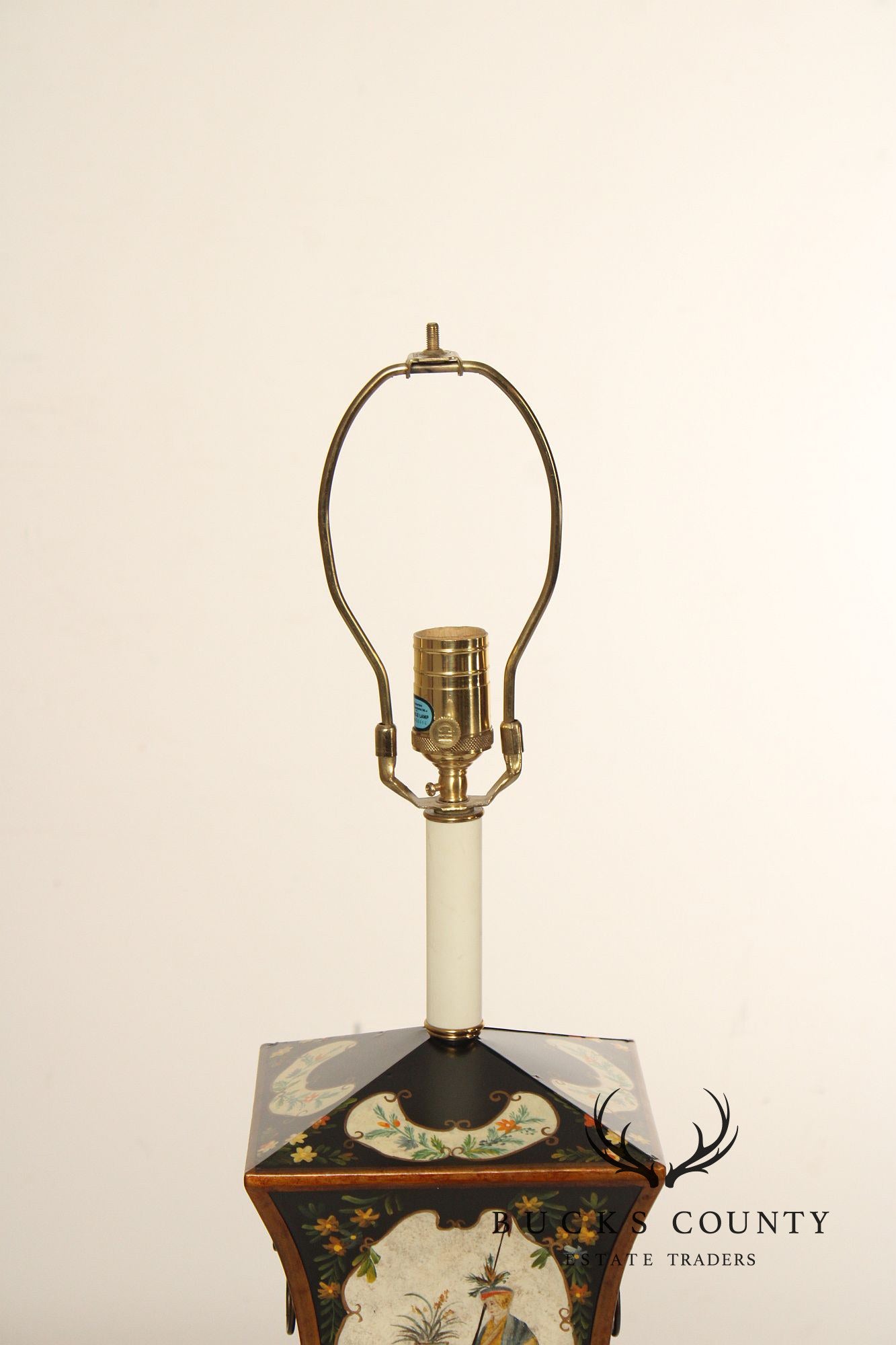 Chelsea House Pair of Painted Toleware Table Lamps