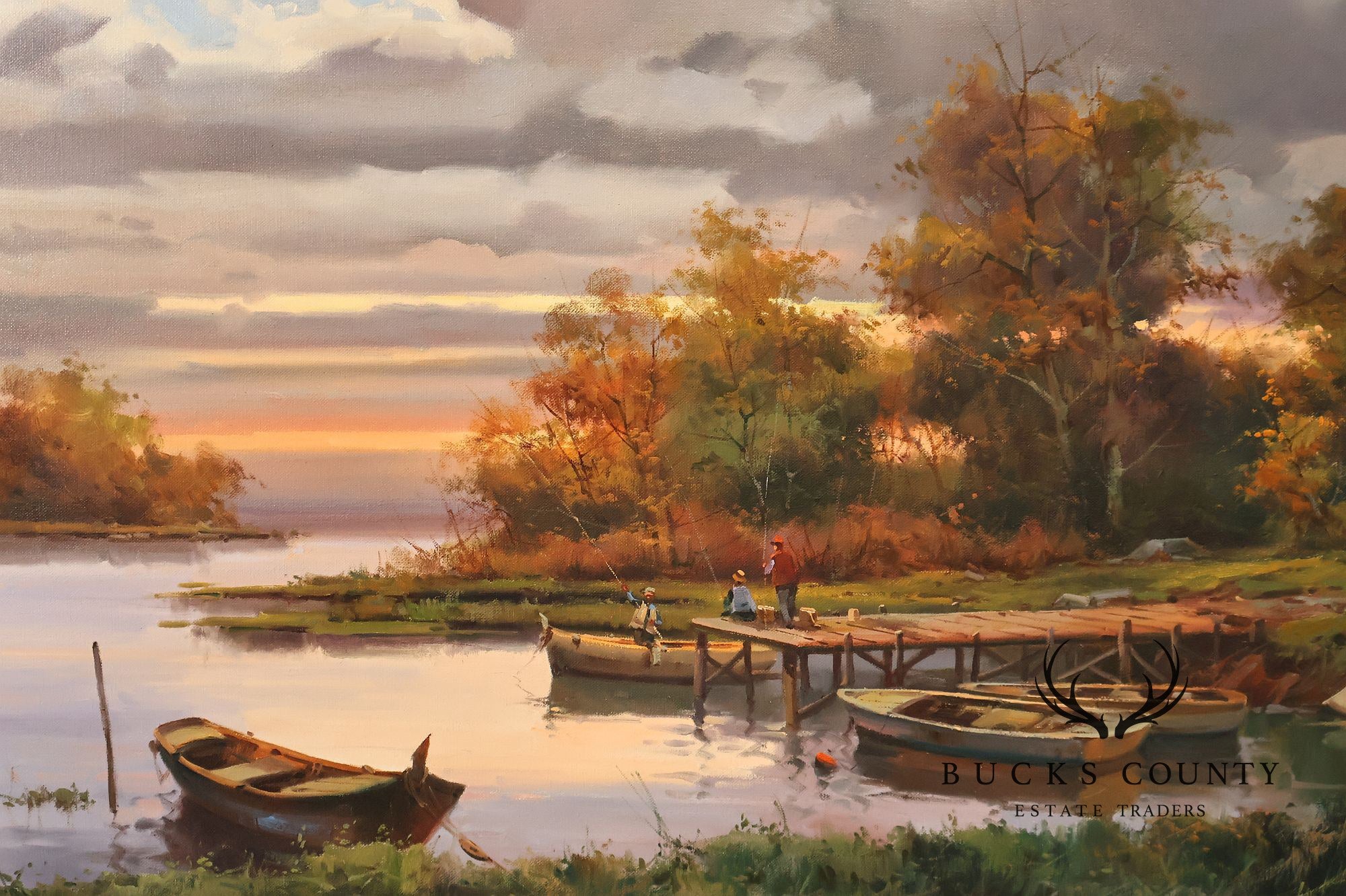 Salvador Caballero Tarde De Pesca Landscape Oil Painting