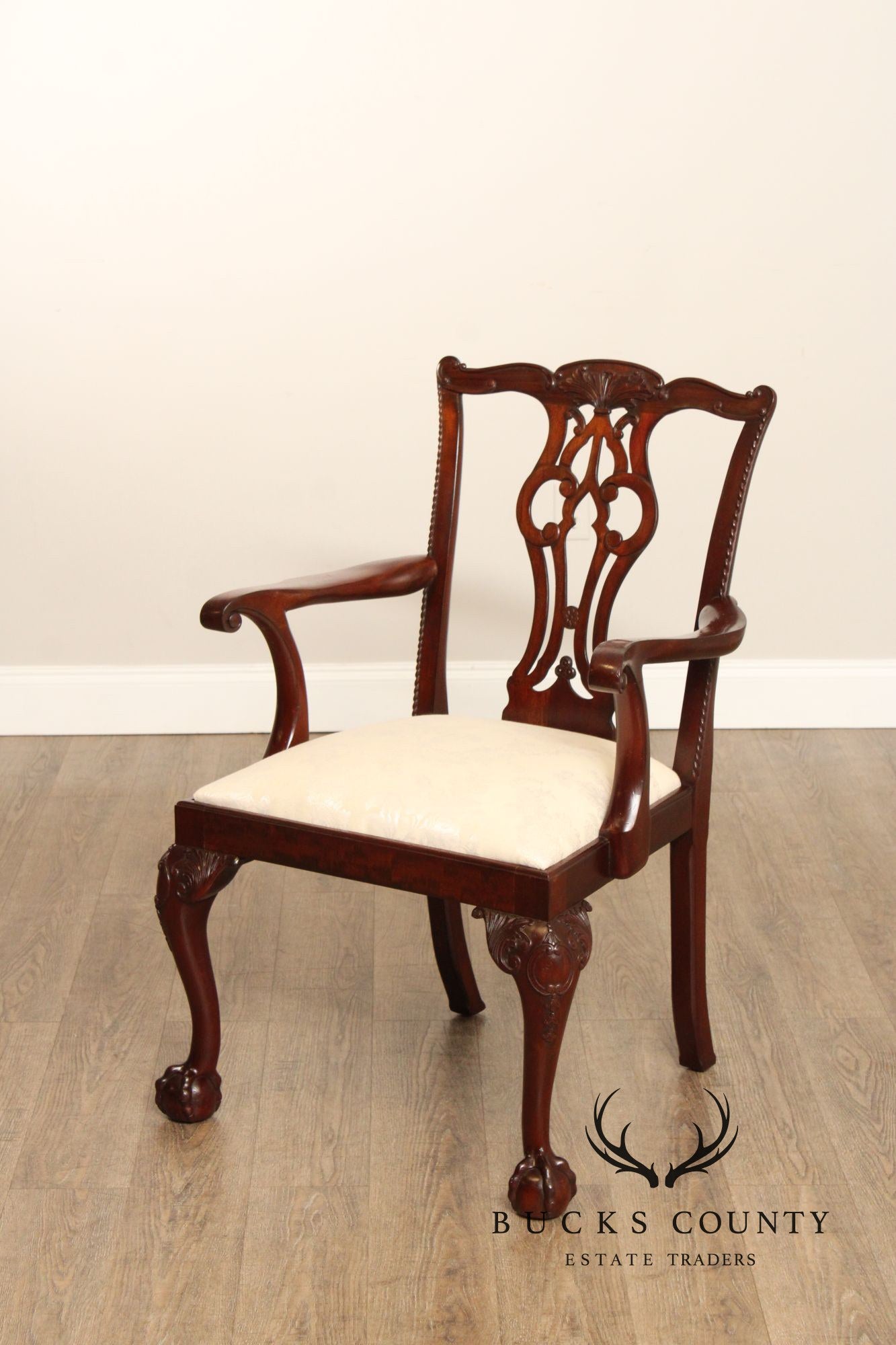 Lexington Chippendale Style Set of Eight Mahogany Dining Chairs