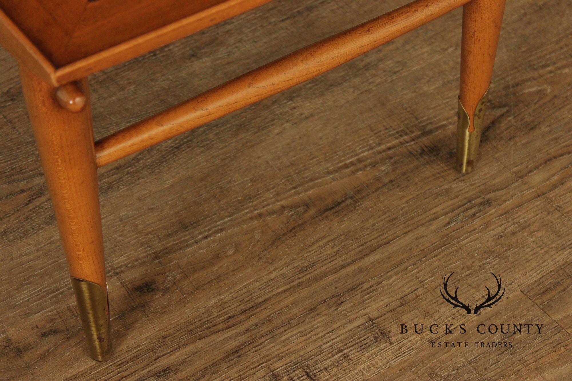 Lane Copenhagen Mid-Century Modern Two-Tier Walnut End Table