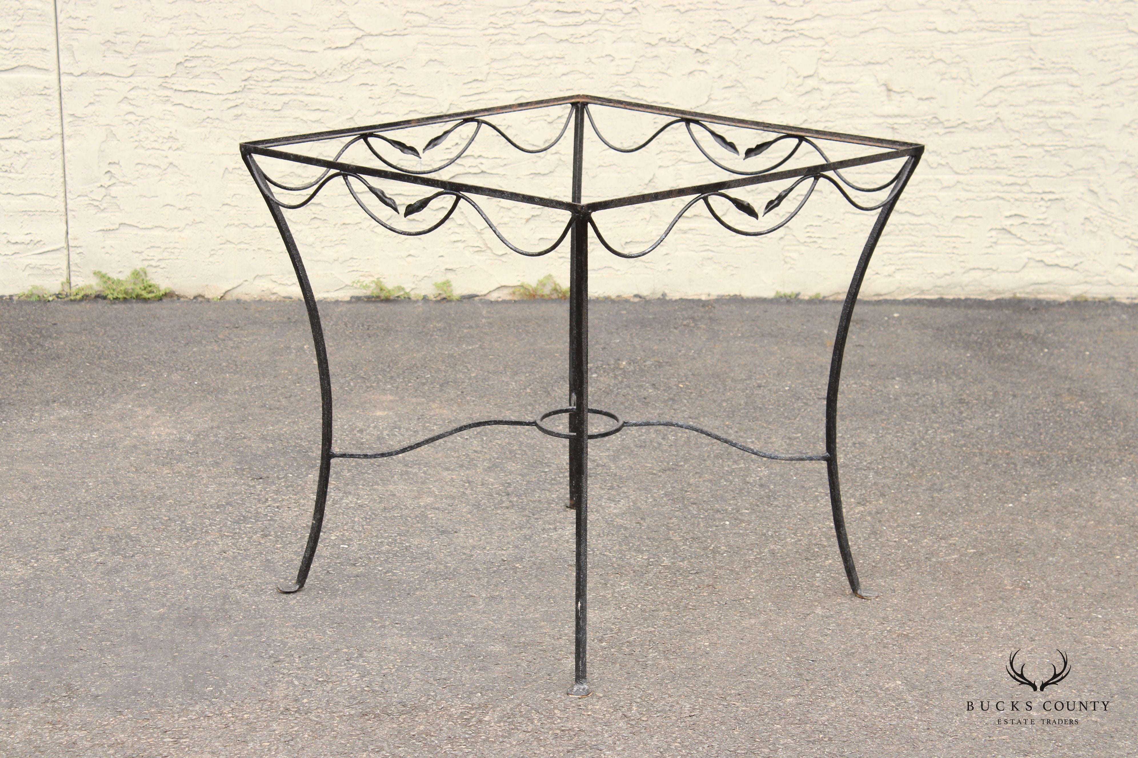 Vintage Wrought Iron Outdoor Dining Table Base