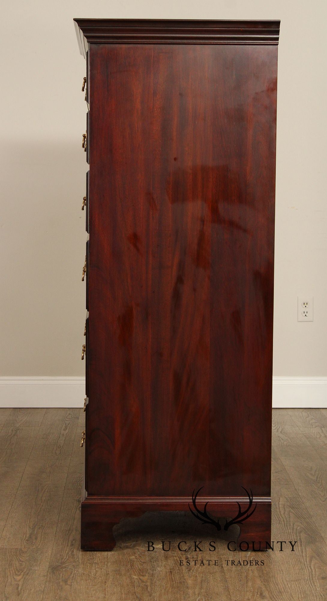 Henkel Harris Georgian Style Mahogany Tall Chest