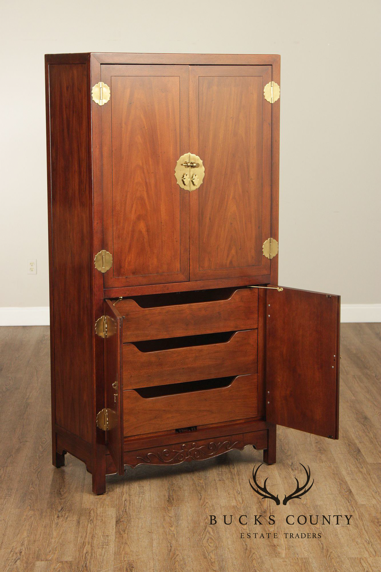 Henredon Asian Style Mahogany Armoire