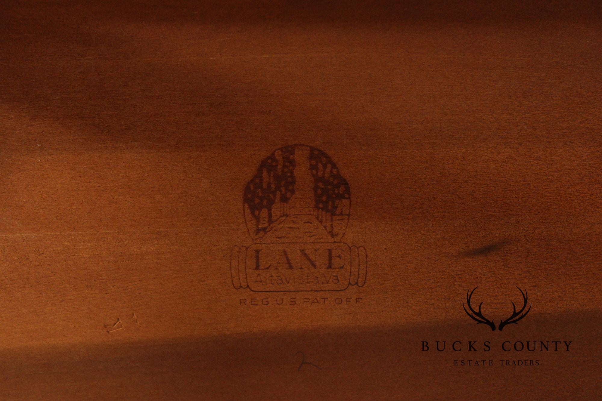 Lane Copenhagen Mid-Century Modern Two-Tier Walnut End Table