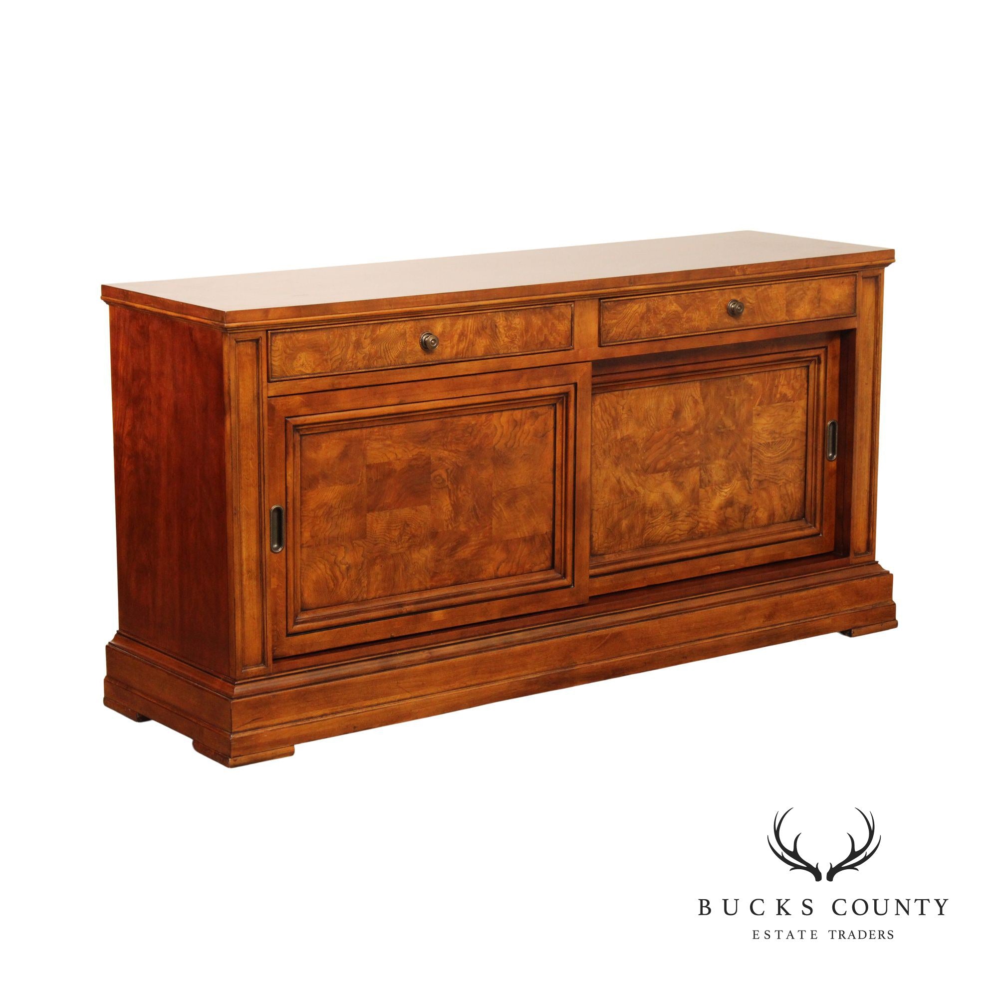 Ethan Allen Louis Philippe Style Burlwood Credenza Sideboard