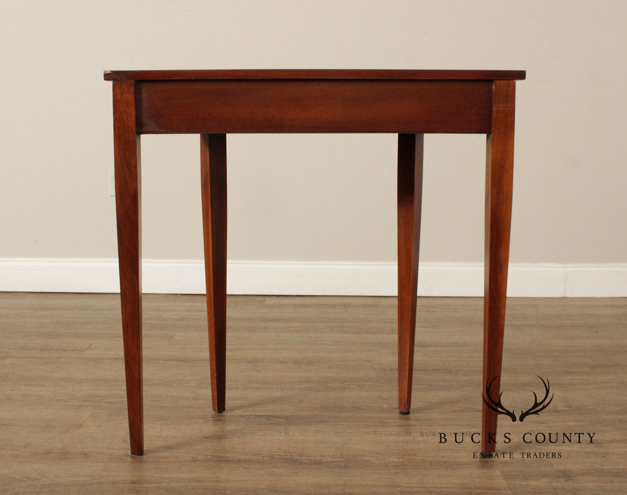 Federal Style Pair of Mahogany Demilune Console Tables