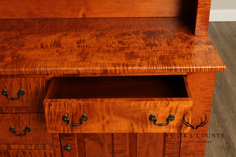 Tiger Maple Bench-Made Step-Back Cupboard