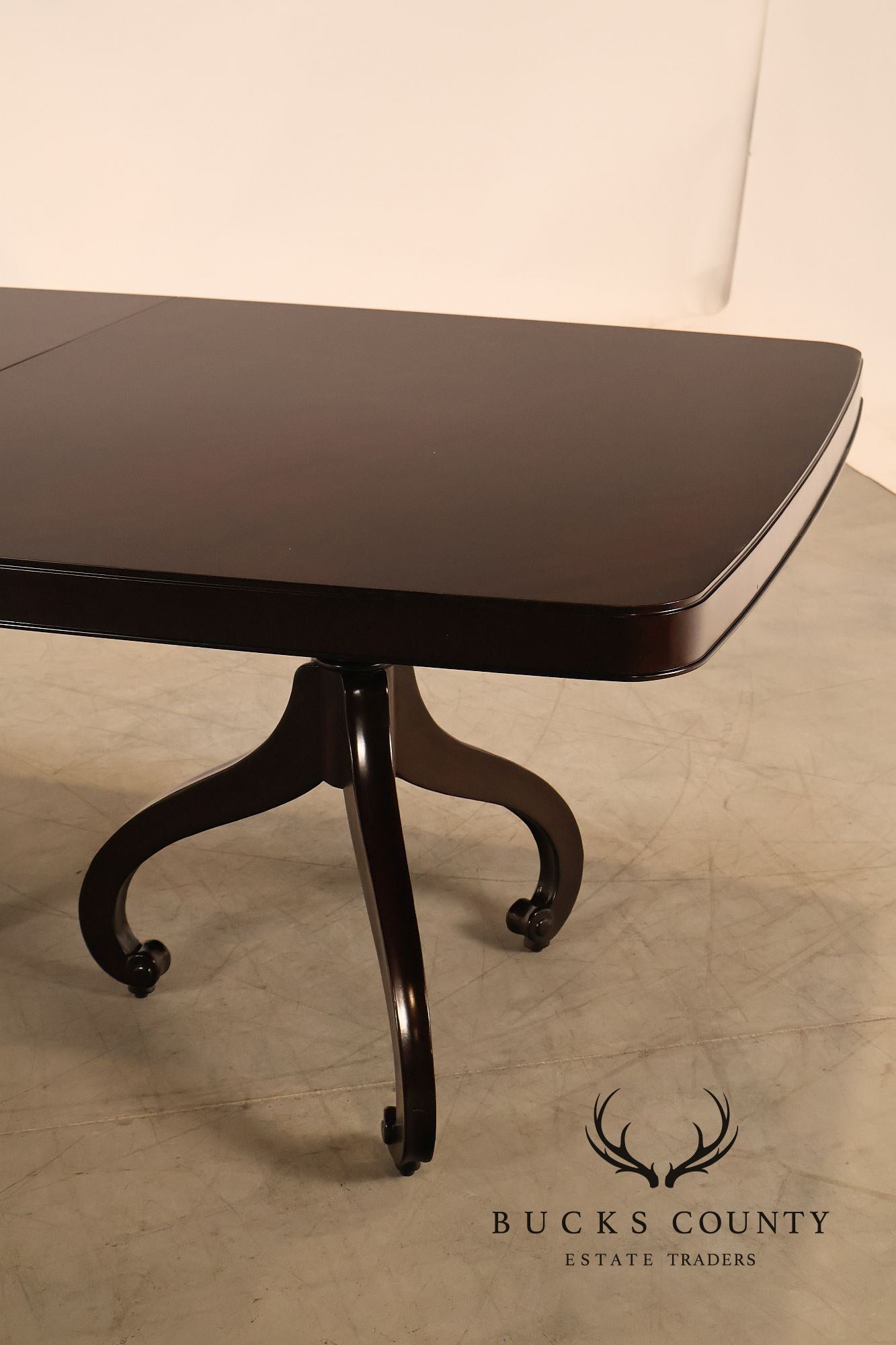 Thomasville Transitional Style Double Pedestal Mahogany Dining Table