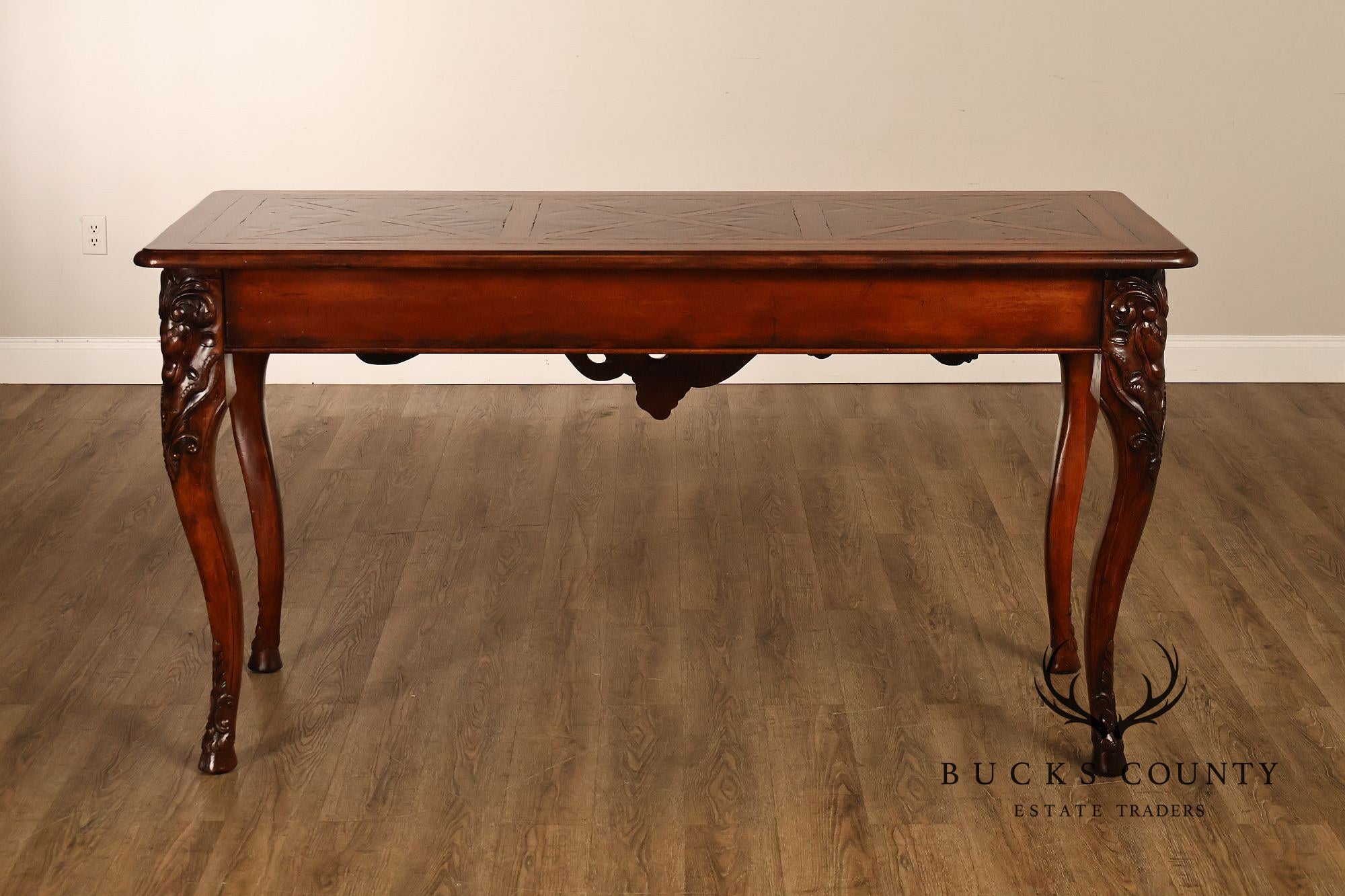 Henredon Carved Mahogany French Louis XV Style Console Table