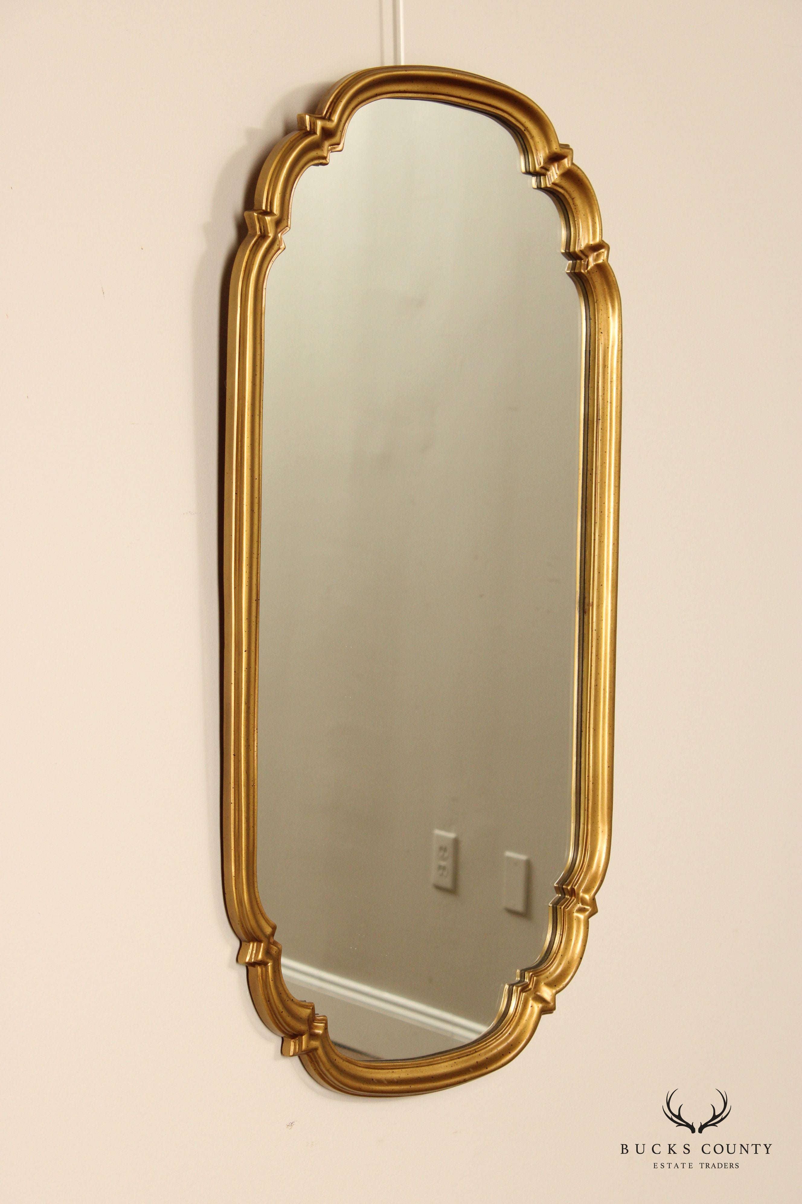 Carolina Mirror Company Mirror Hollywood Regency Style Gold Wall Mirror